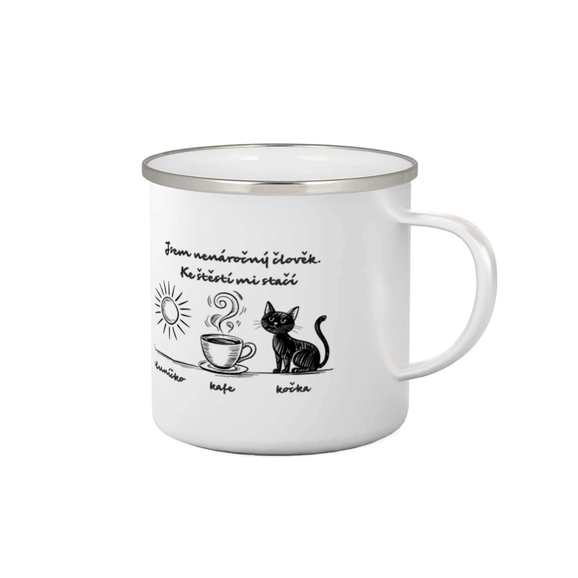 Jsem nenáročný člověk. Ke štěstí mi stačí sluníčko kafe kočka
