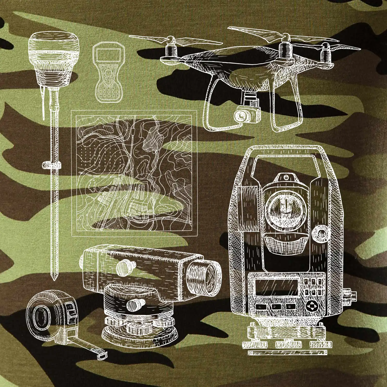 Geodet teodolit dron