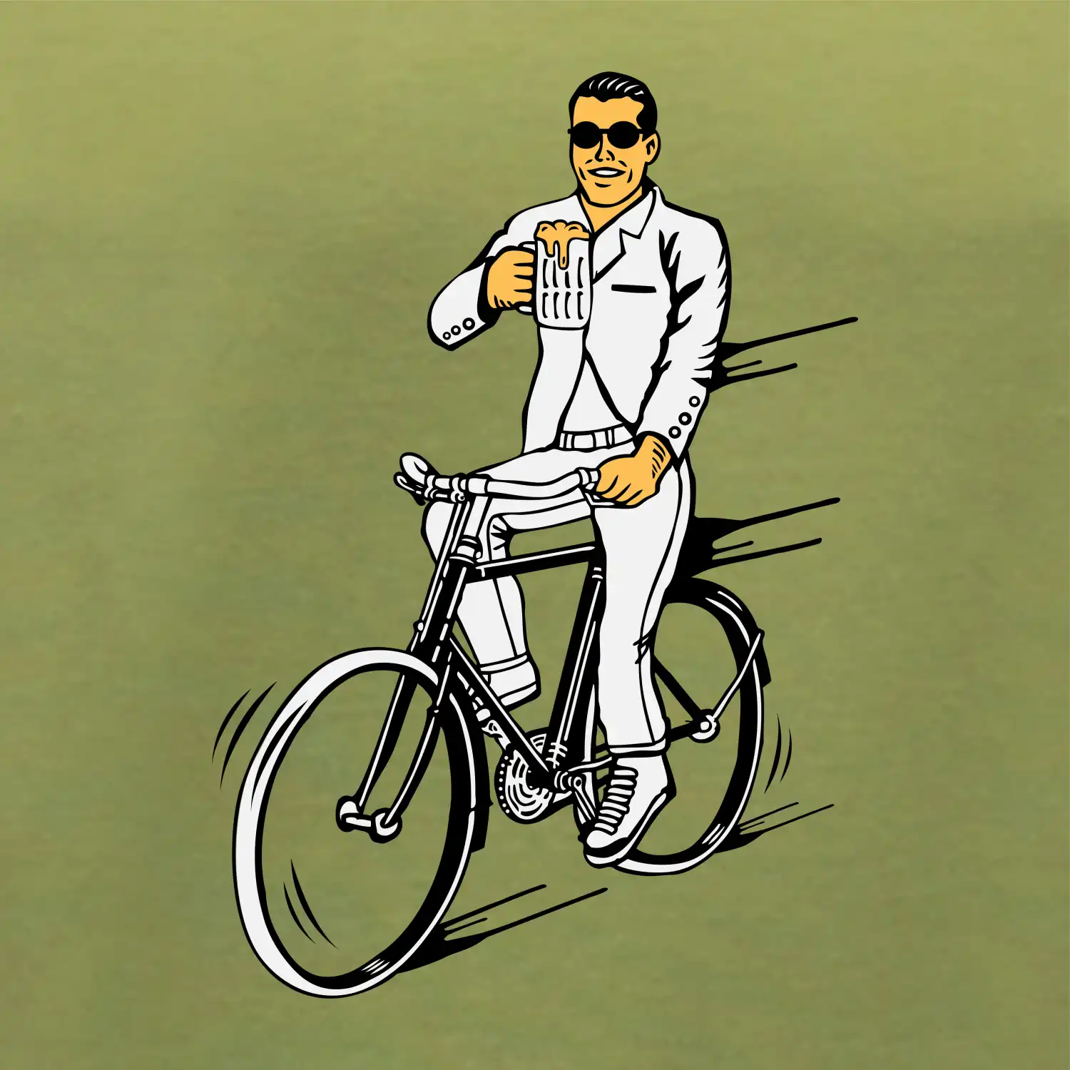 Gentleman na kole s pivem