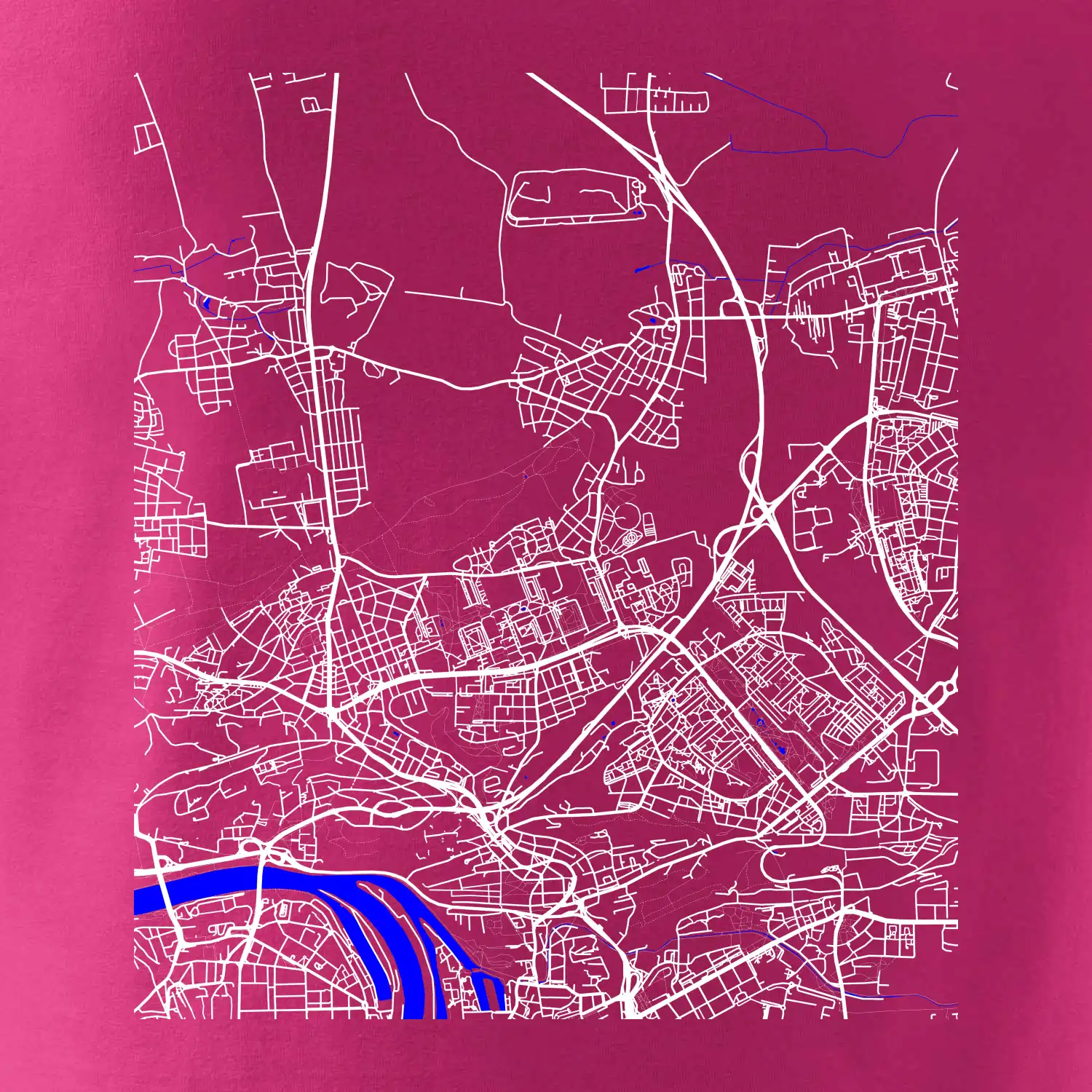 Praha 18200 - Mapa s vodními toky