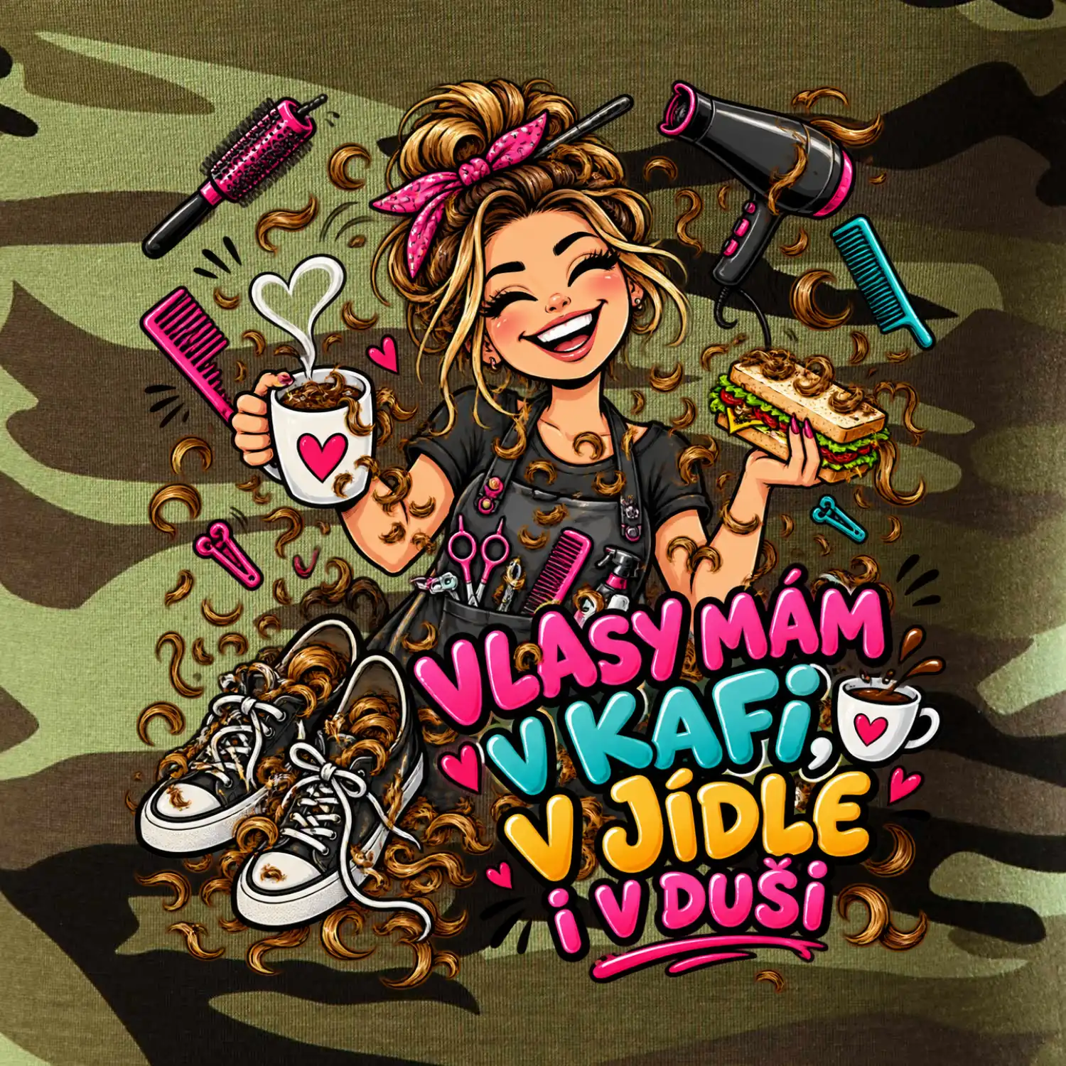 Vlasy mám v kafi v jídle i v duši