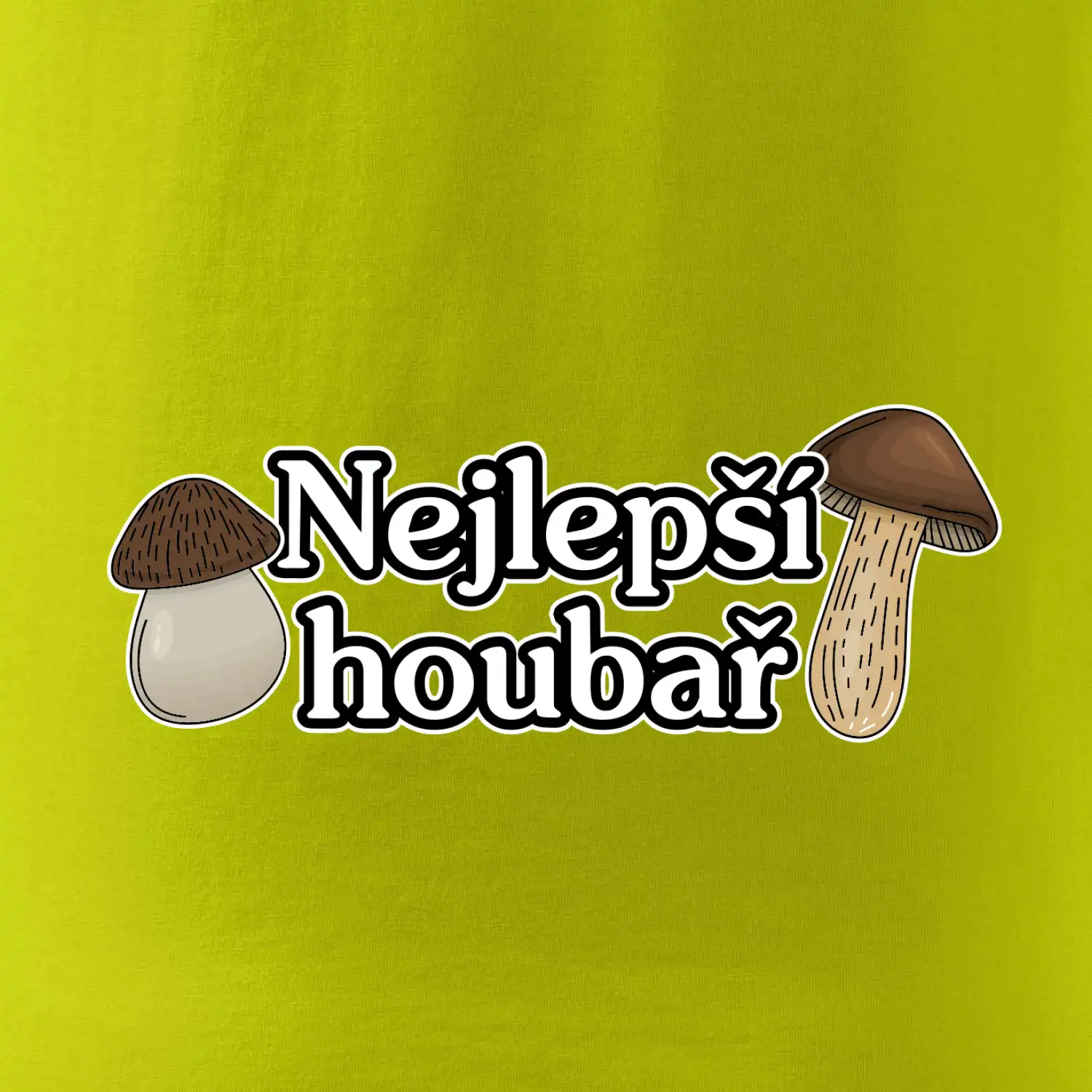 Nejlepší houbař - nápis s houbama
