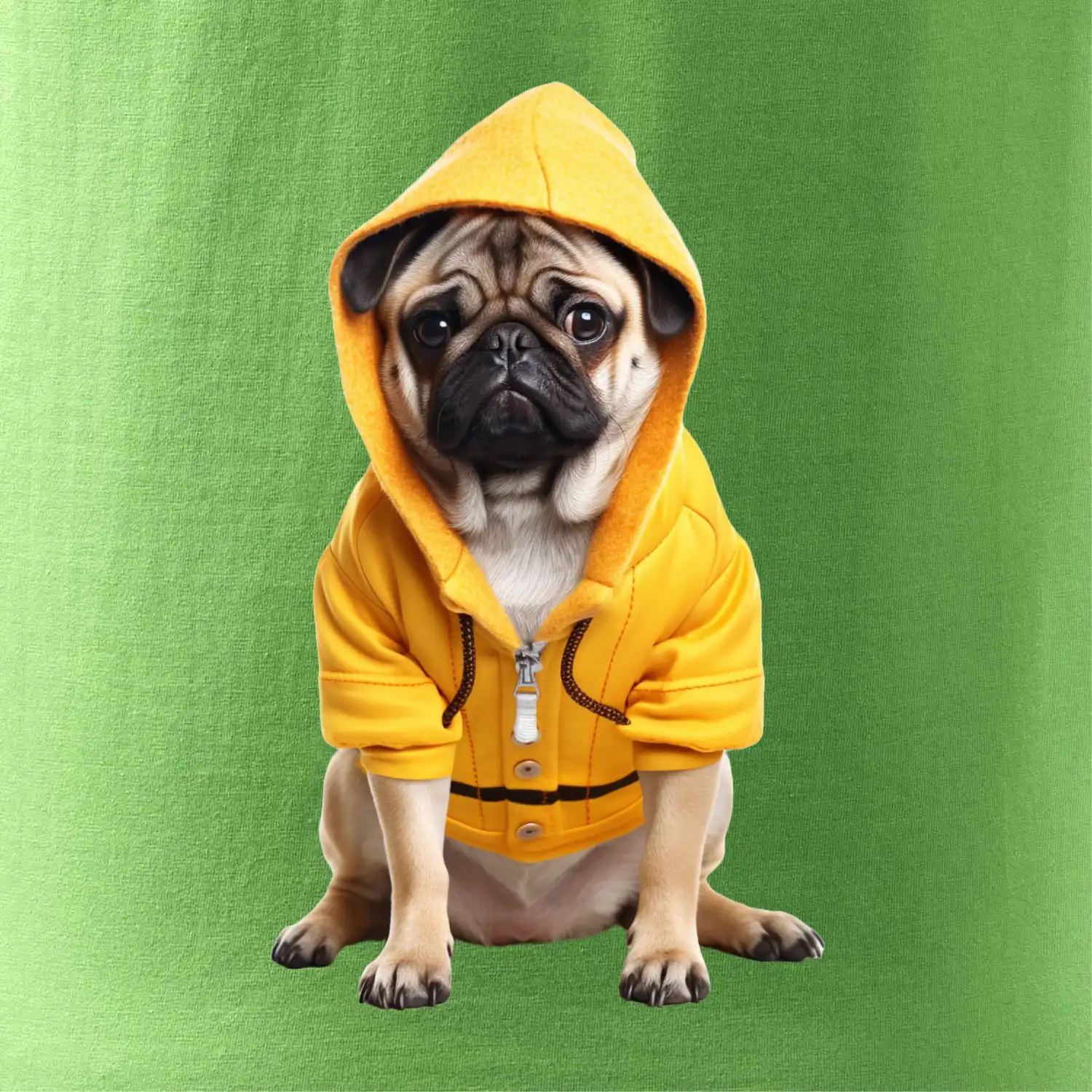 Mops v mikině