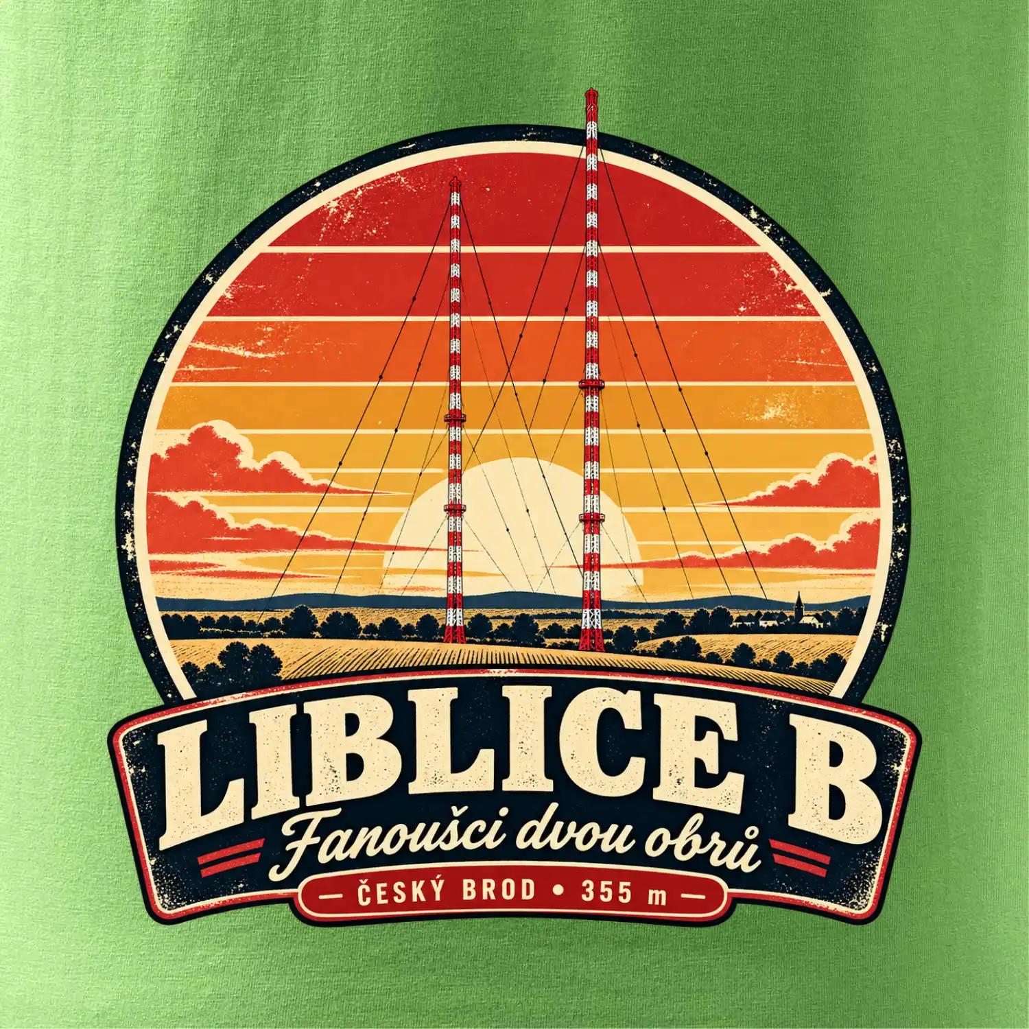 Liblice B retro odznak dvou vysílačů