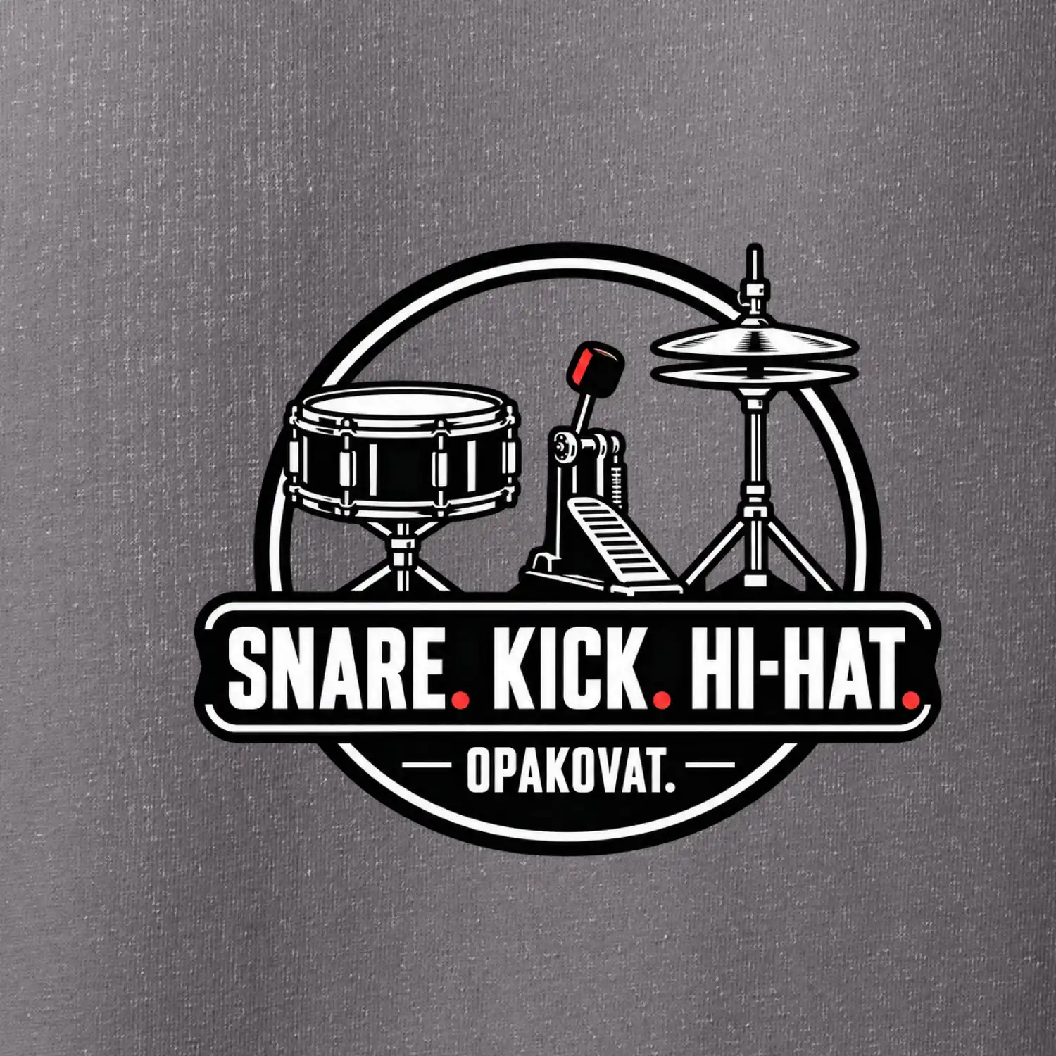 Snare kick hi-hat opakovat - bubenické trio