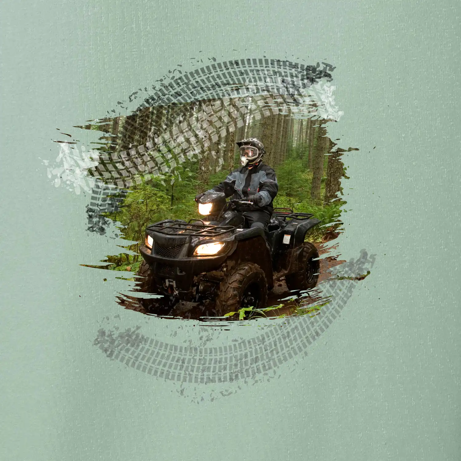 ATV čtyřkolka v lese