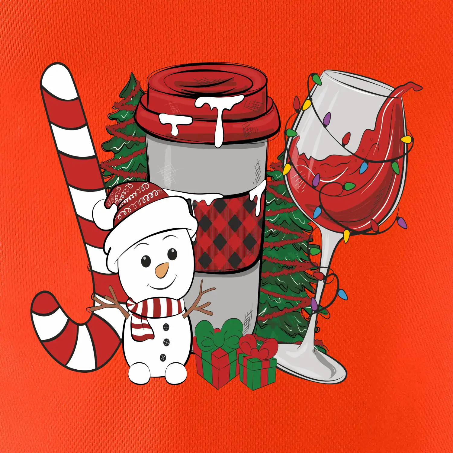 Vánoce, víno a sněhulák