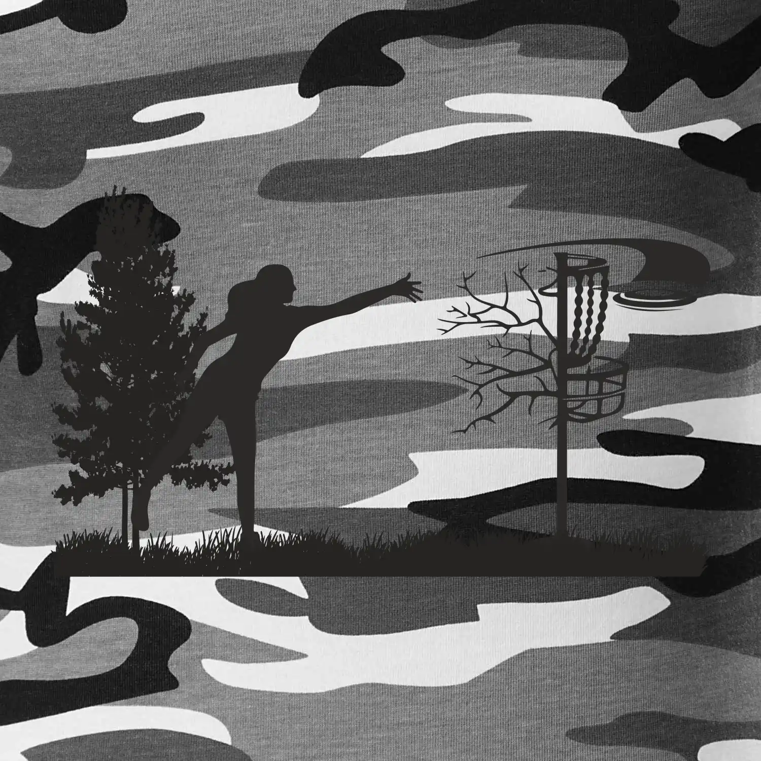 Disc golf - žena černý obrázek