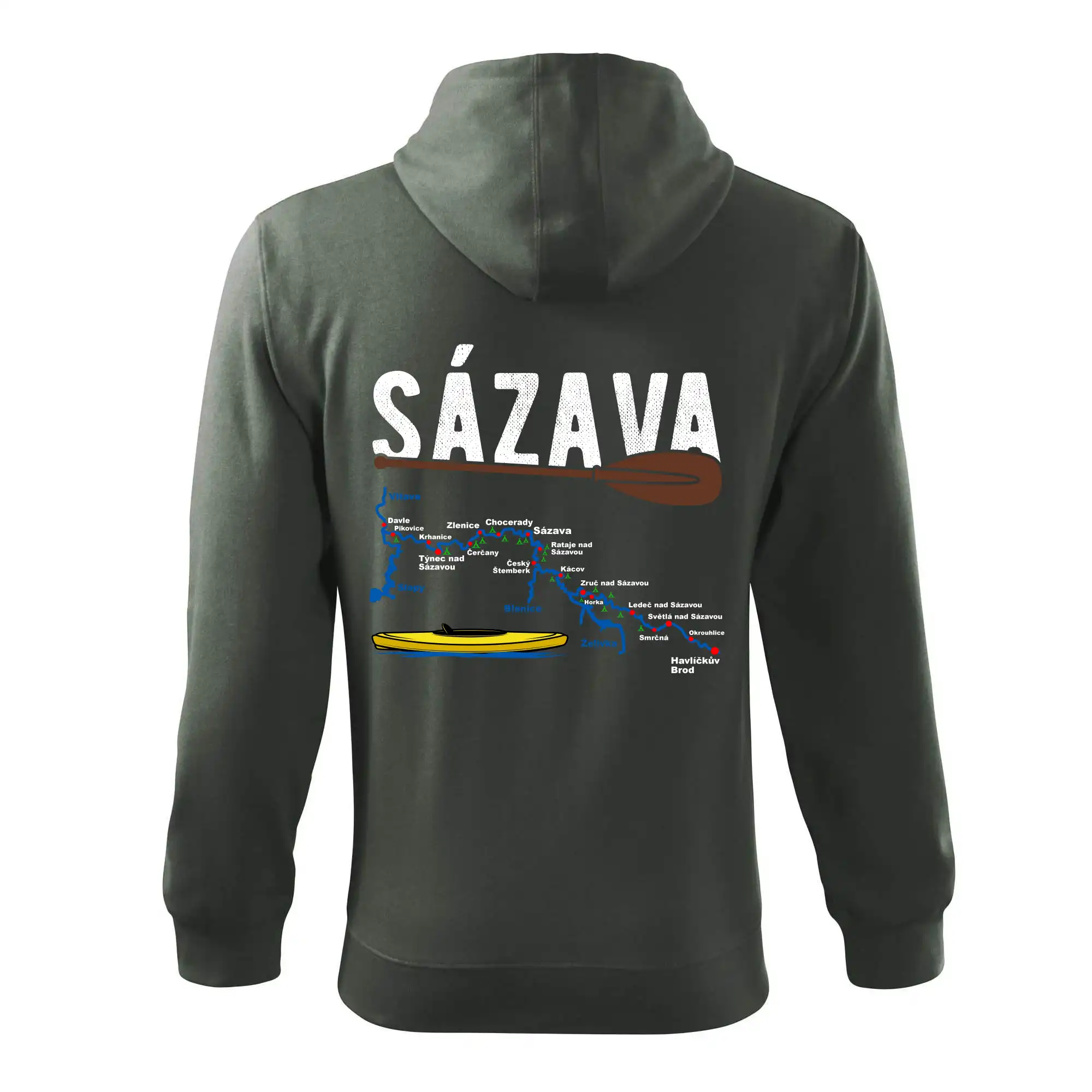 Mapa řeky Sázavy