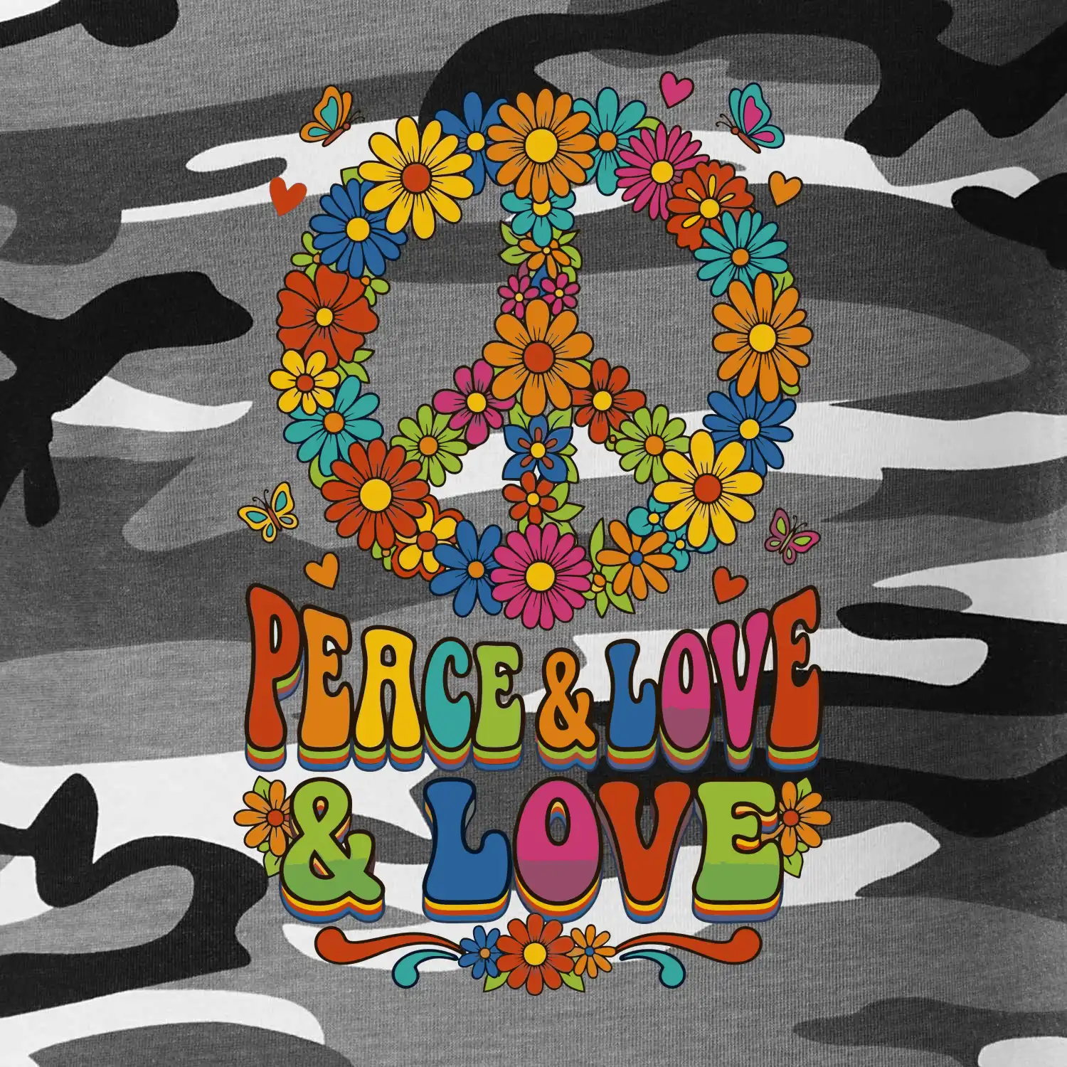 Peace and love - na výšku s květy