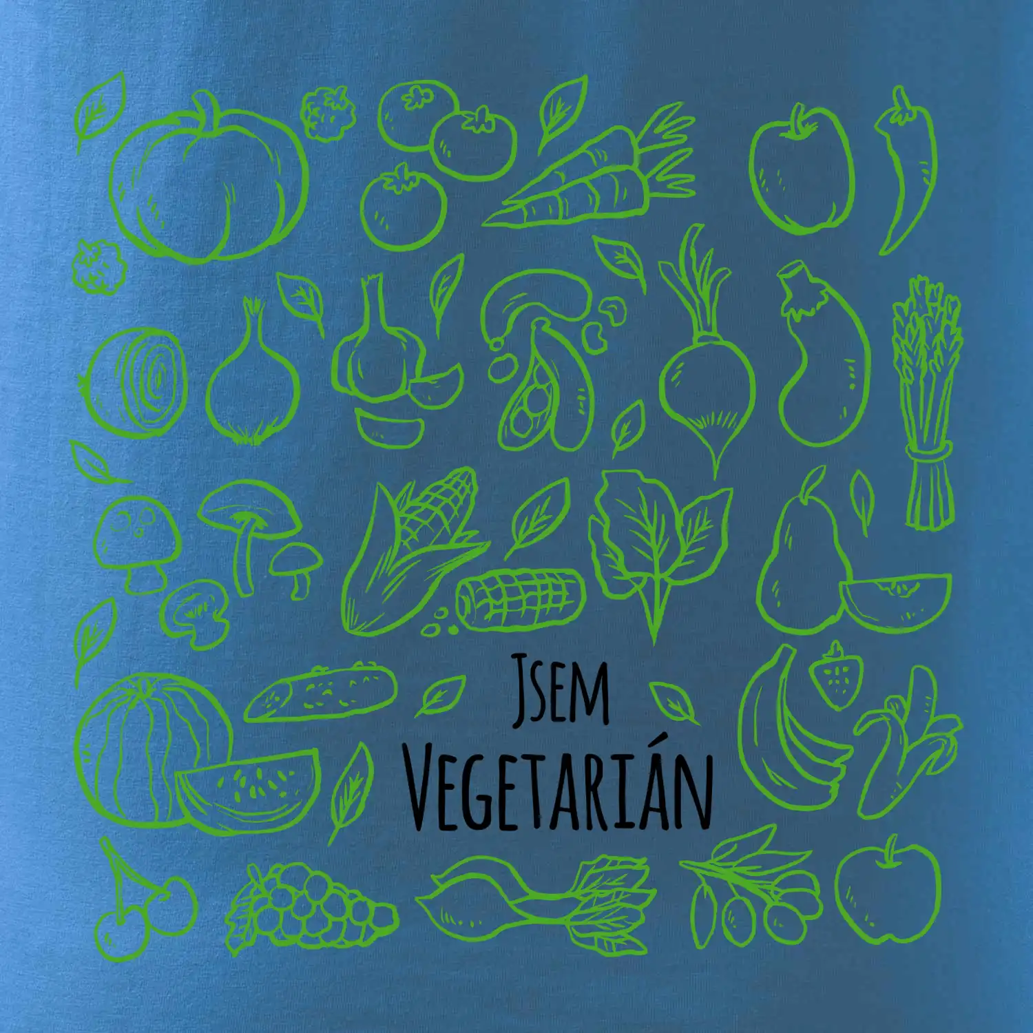 Jsem vegetarián - zelenina ve čtverci