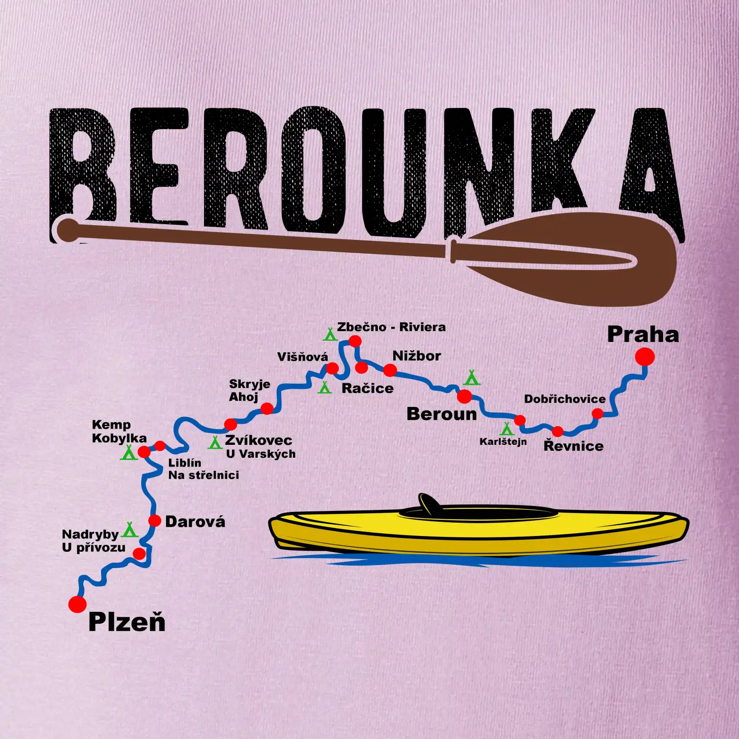 Mapa řeky Berounky