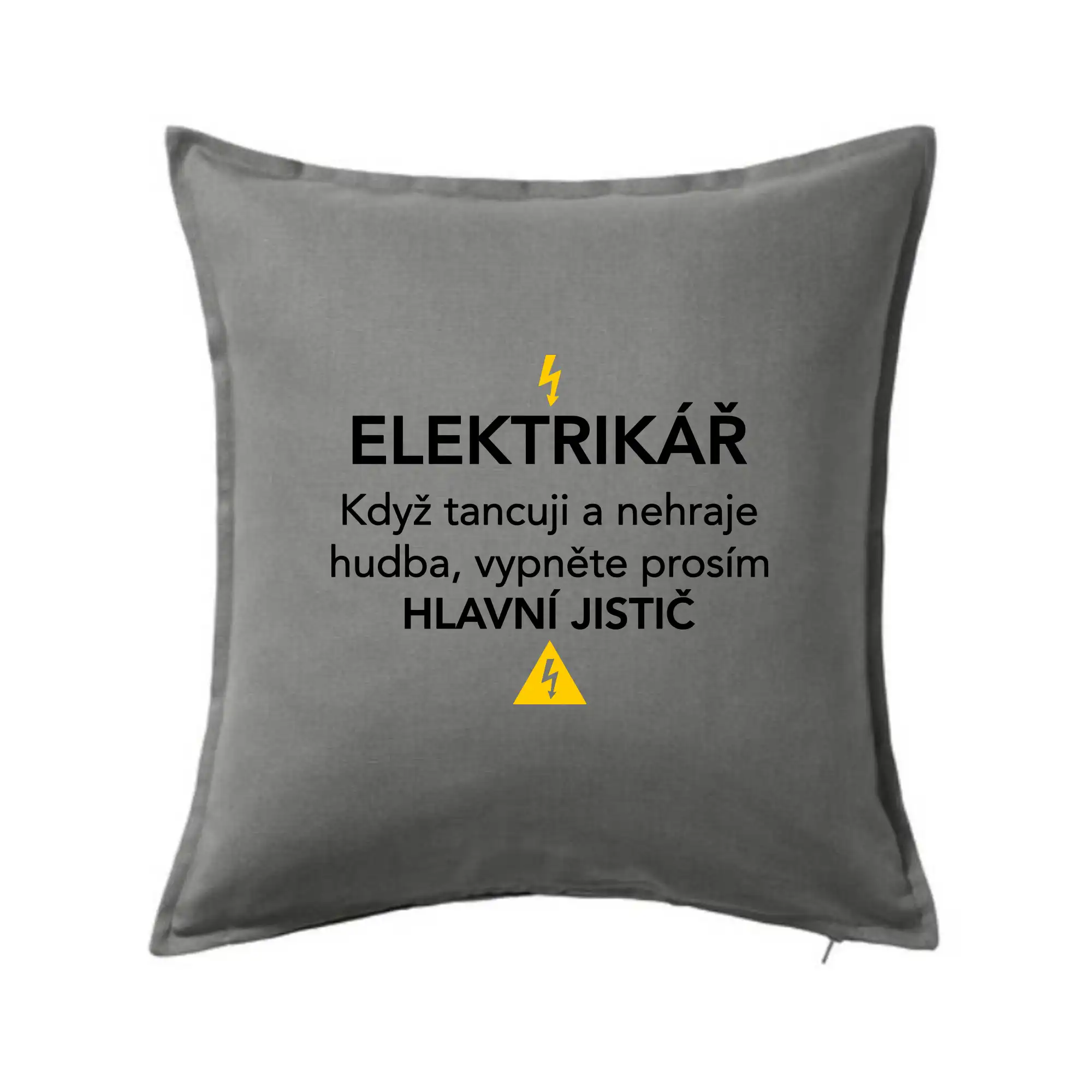 Elektrikář - hlavní jistič - Nápis na zádech
