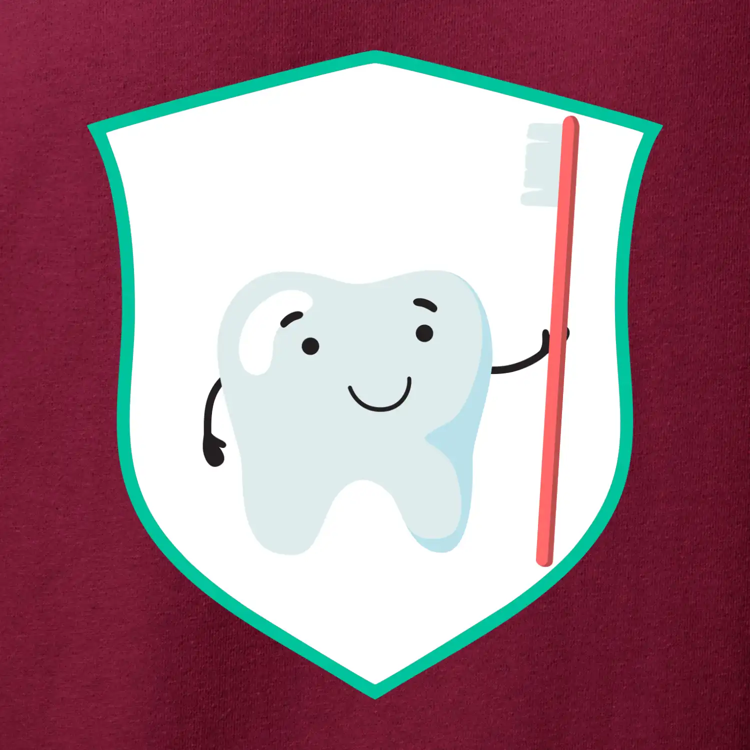 Zoubek na prsu - zubní kartáček