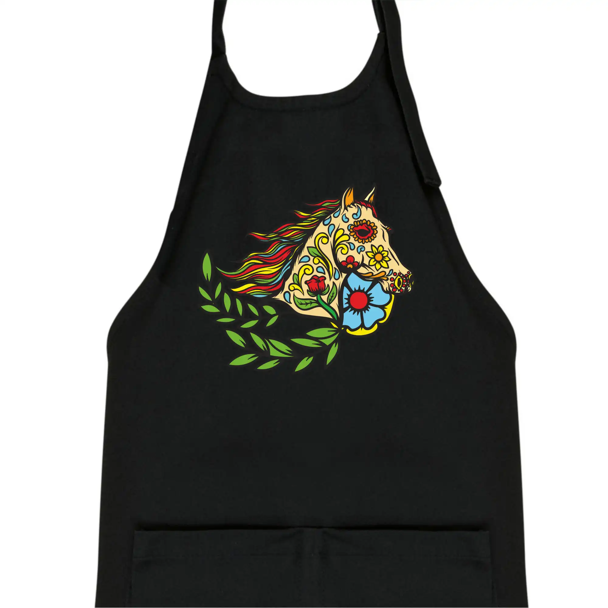 Kůň barevný s listy