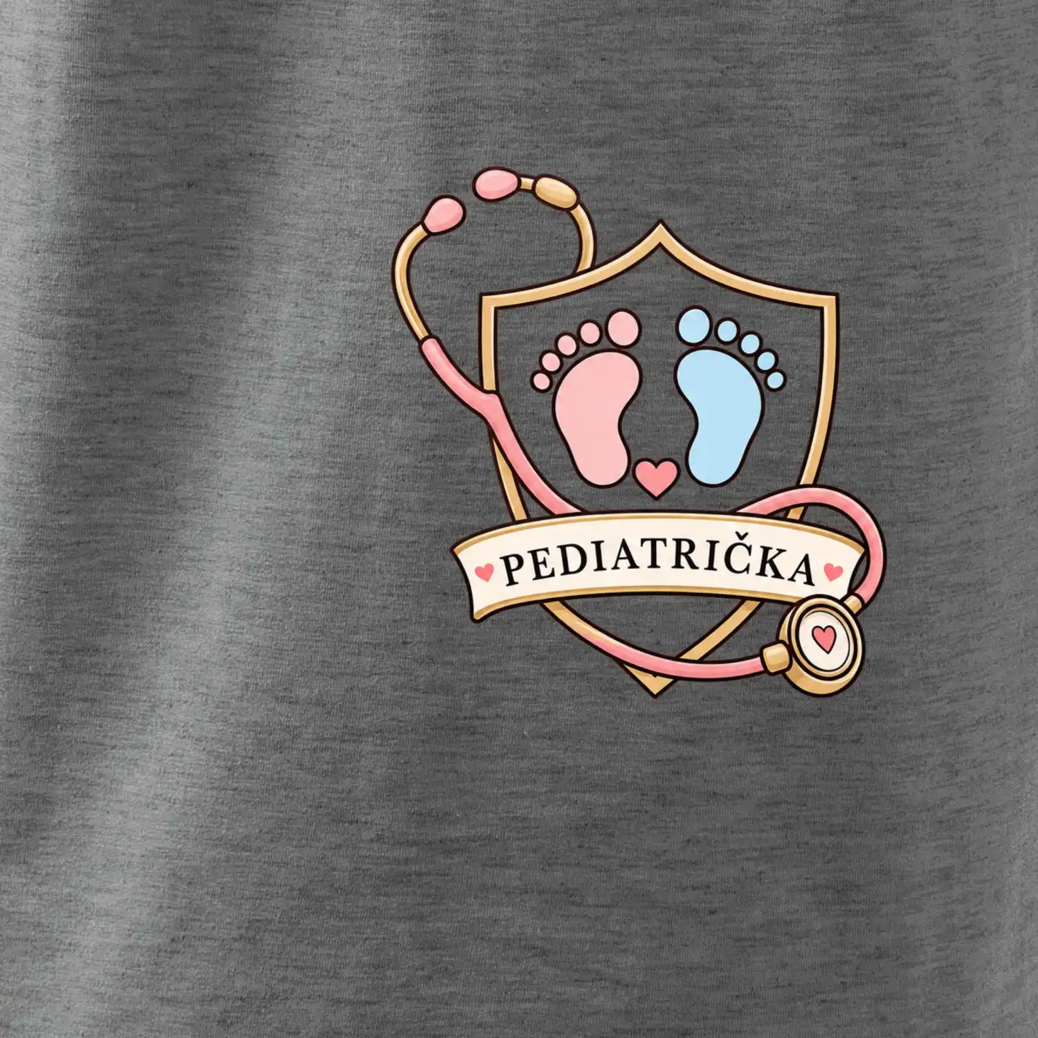Pro nejmenší - pediatrický štít s otisky nožiček