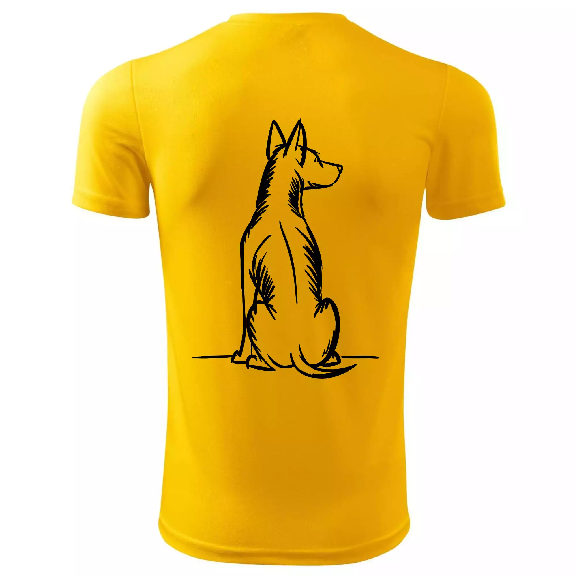 Pes kreslený zezadu