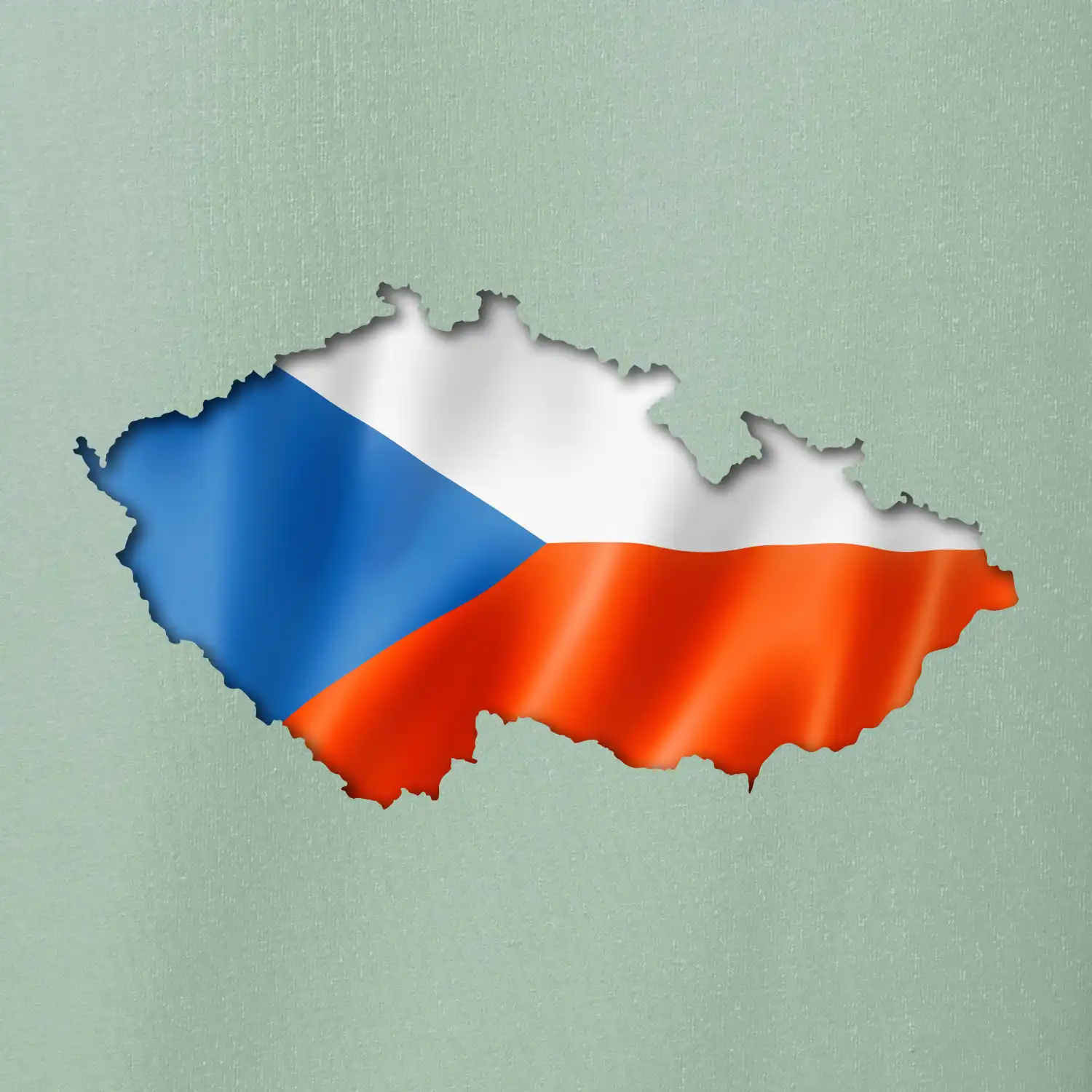 Česká vlajka v obrysu republiky