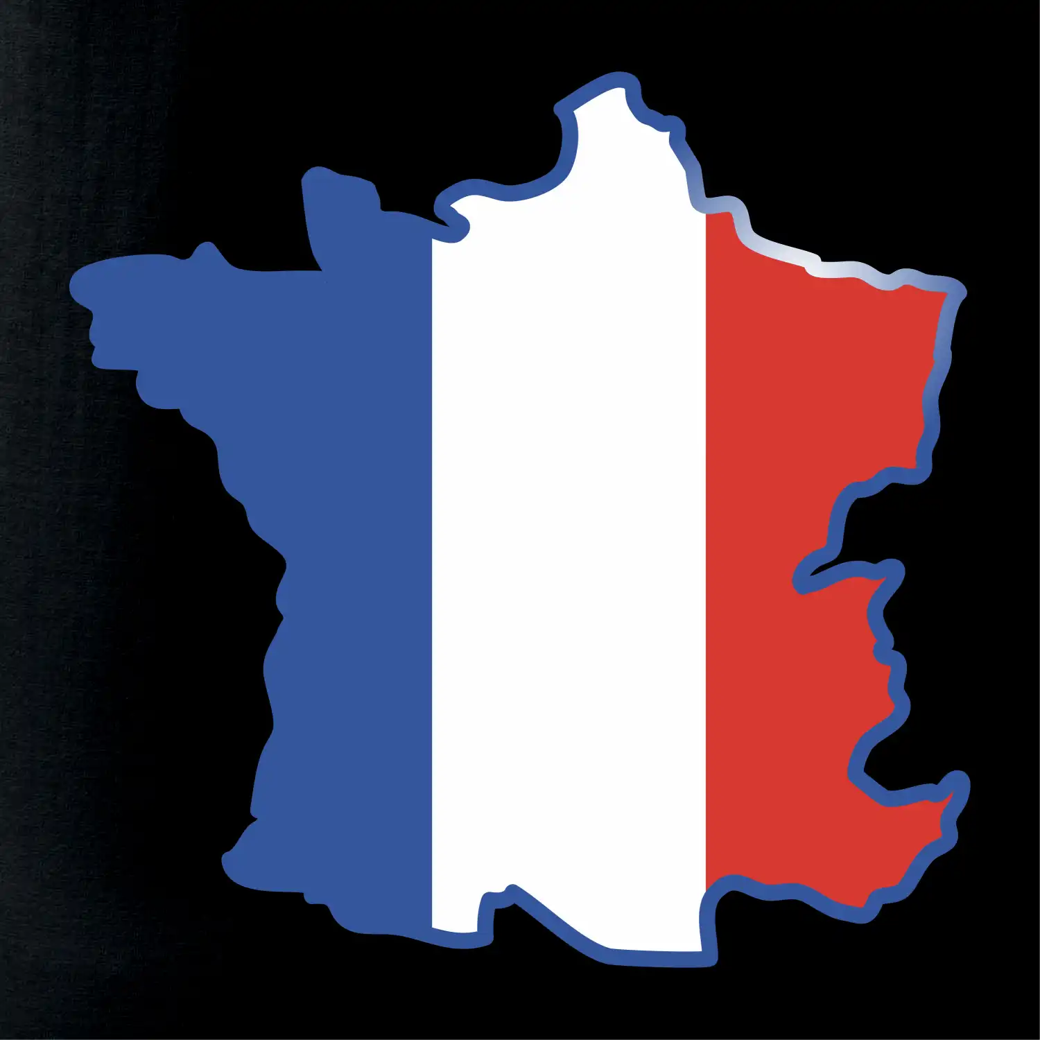 Francouzská vlajka mapa obrys