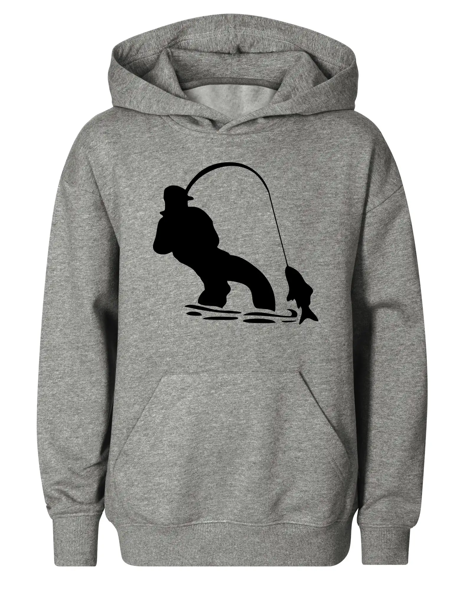 Rybář tahající rybu