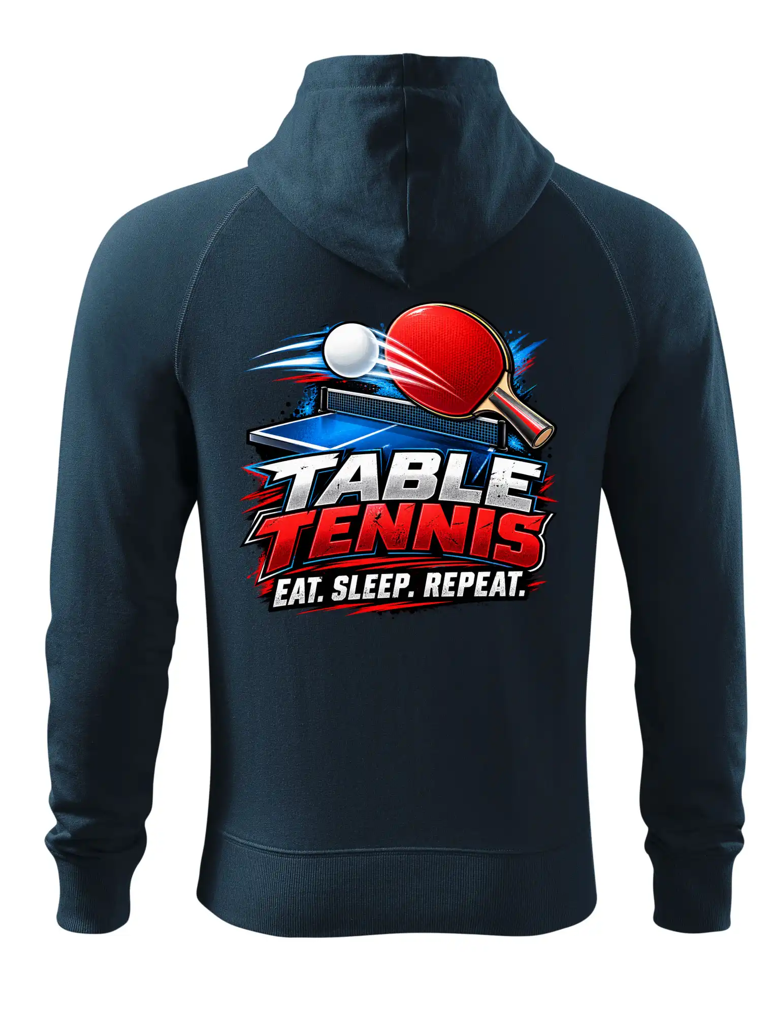 Stolní tenis pálka a míček eat sleep repeat