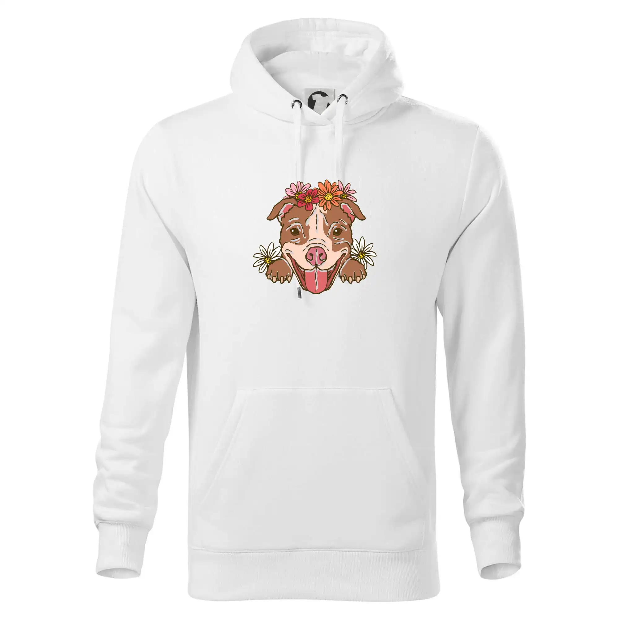 Americký stafordširský teriér hlava s květinami