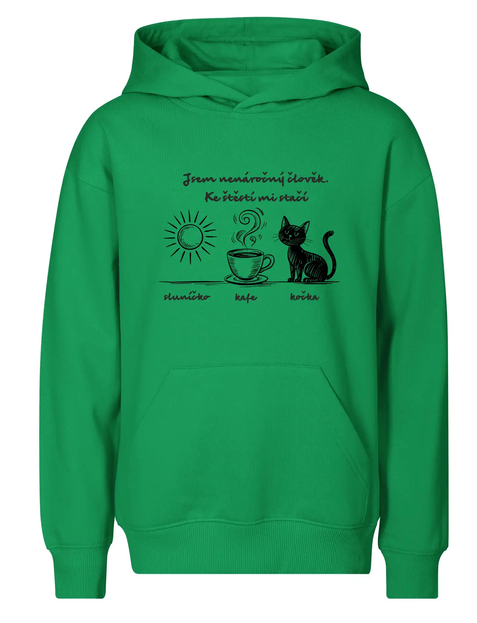 Jsem nenáročný člověk. Ke štěstí mi stačí sluníčko kafe kočka