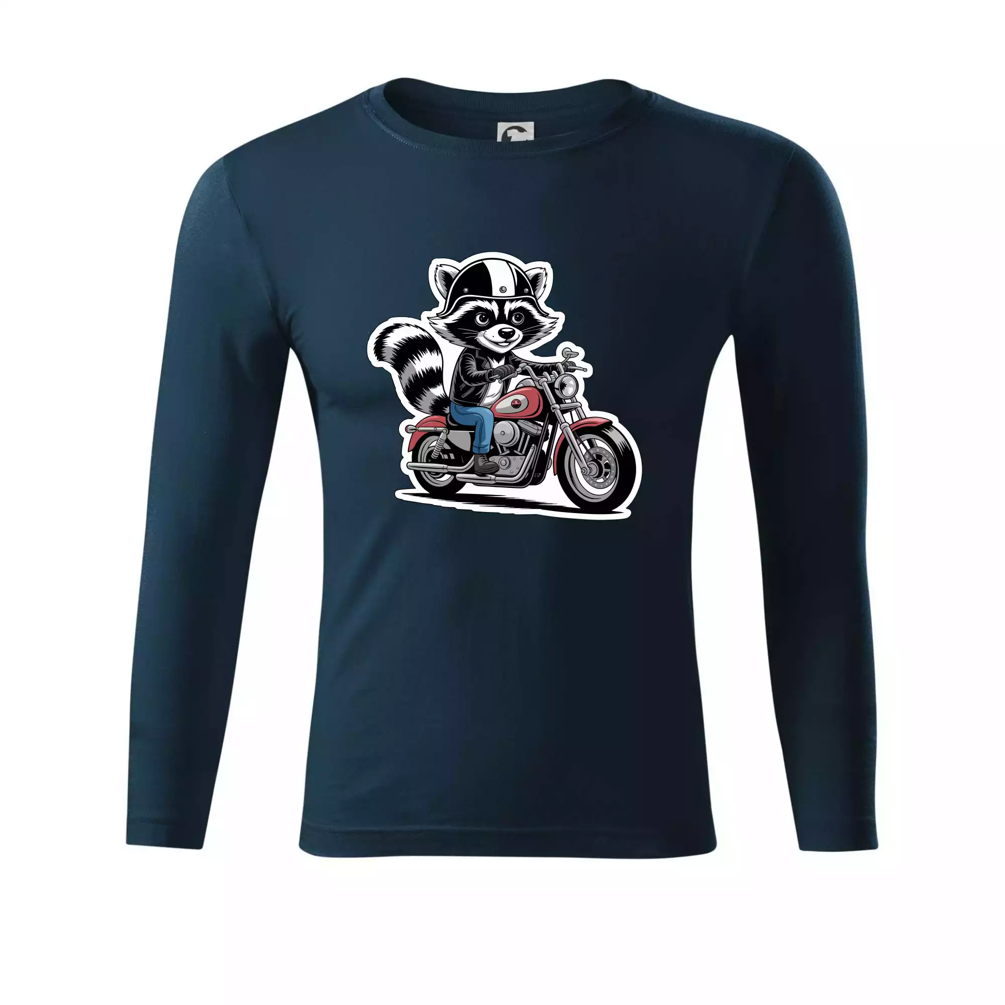 Mýval na motorce kreslený