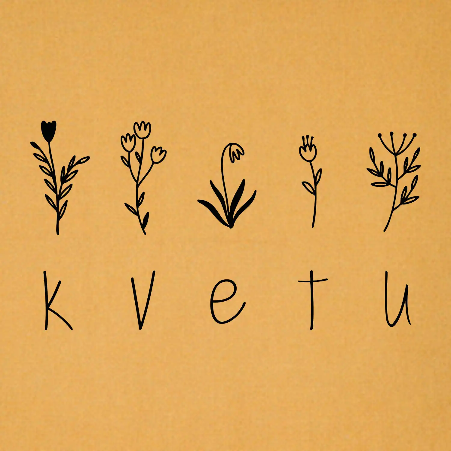Kvetu - Nápis s květinami