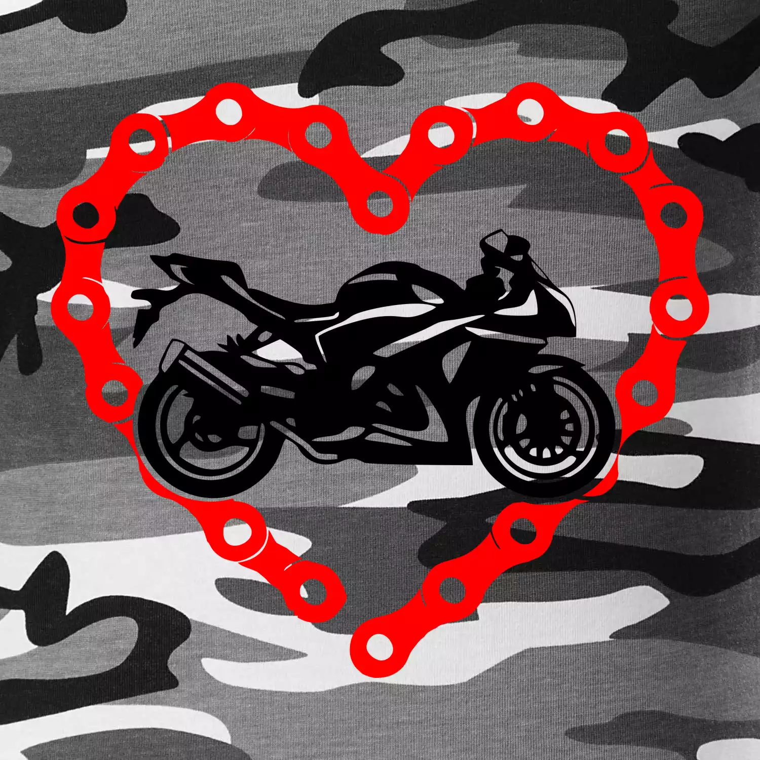 Moto srdce řetěz - silniční