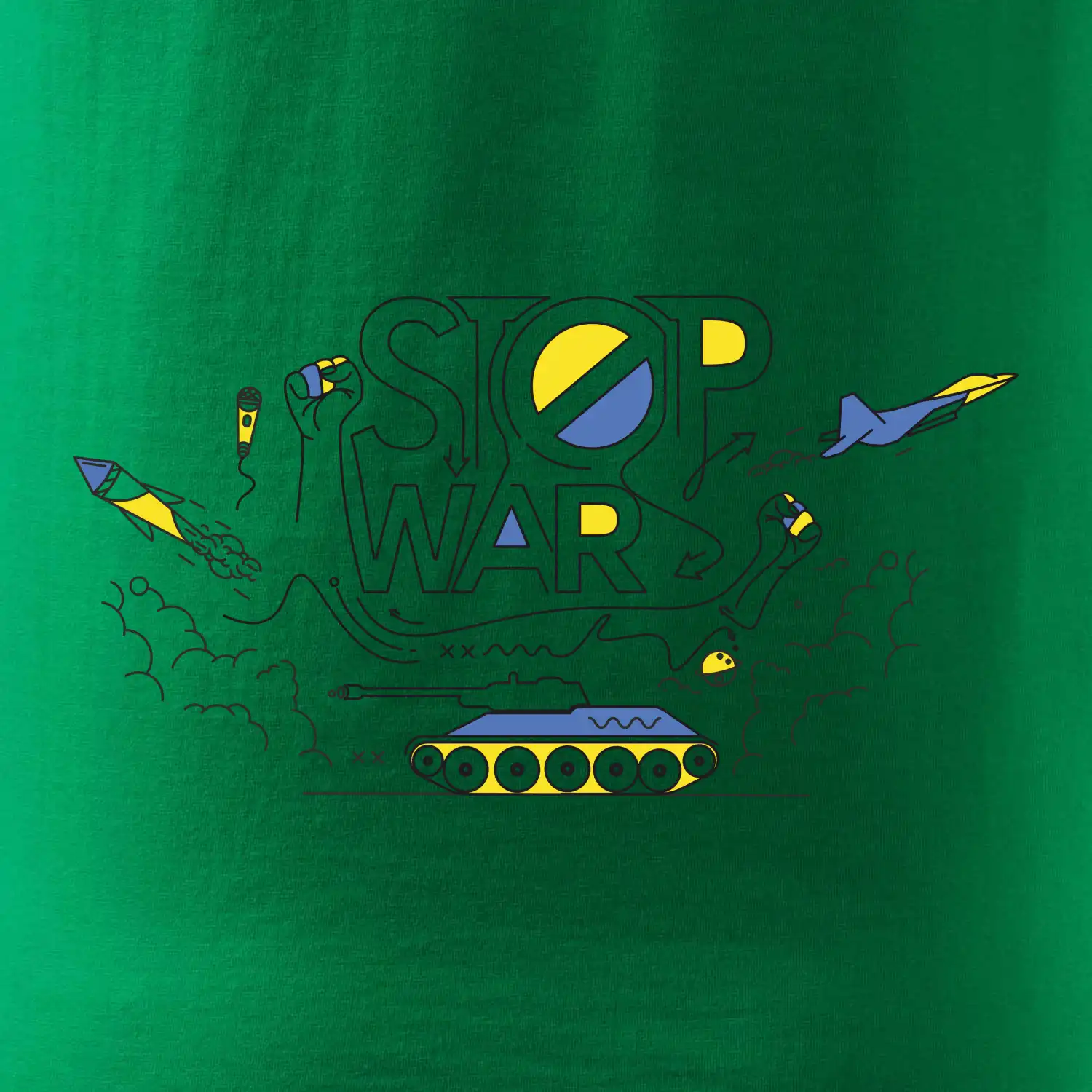 Stop war - Ukrajinské barvy