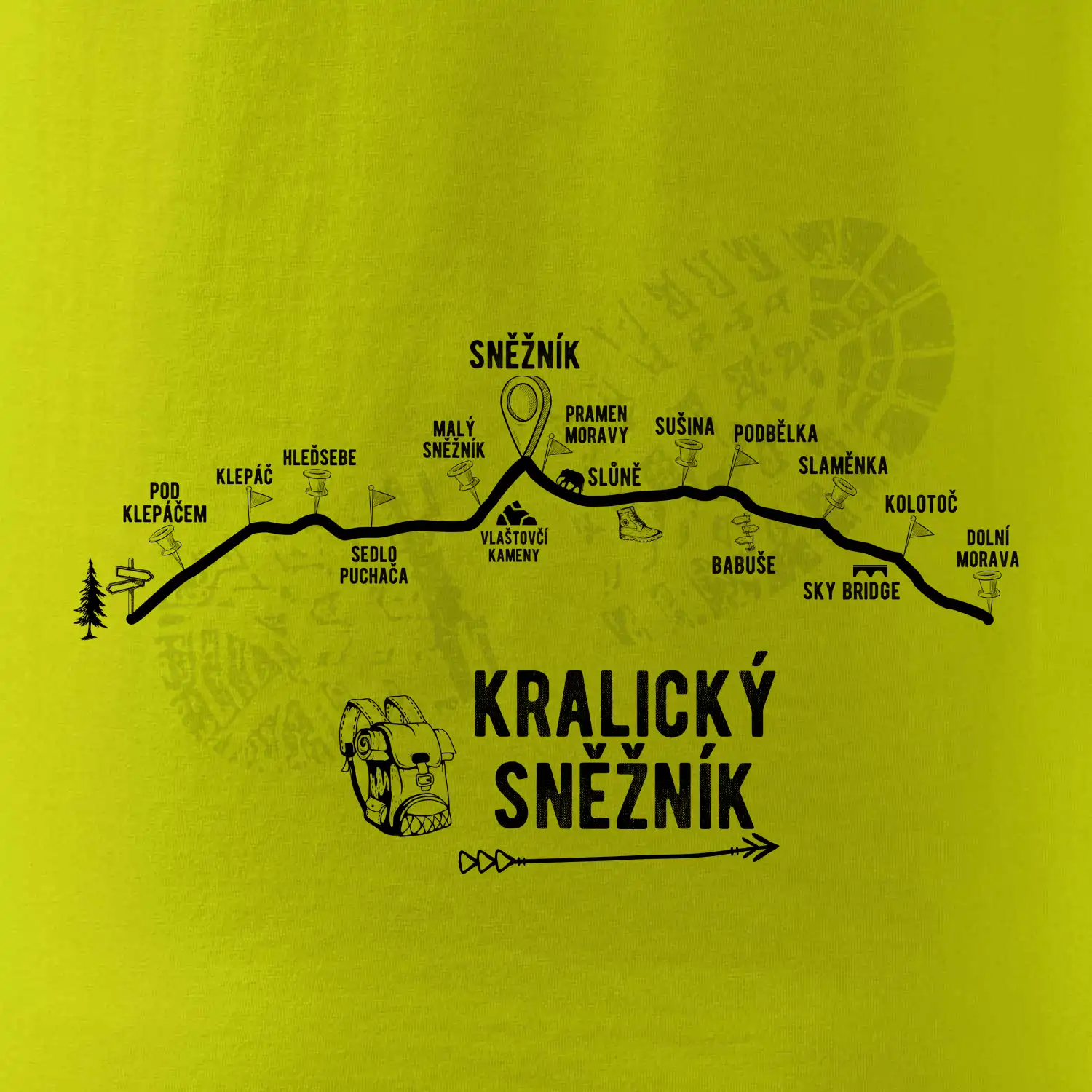 Profil kopců - Kralický Sněžník