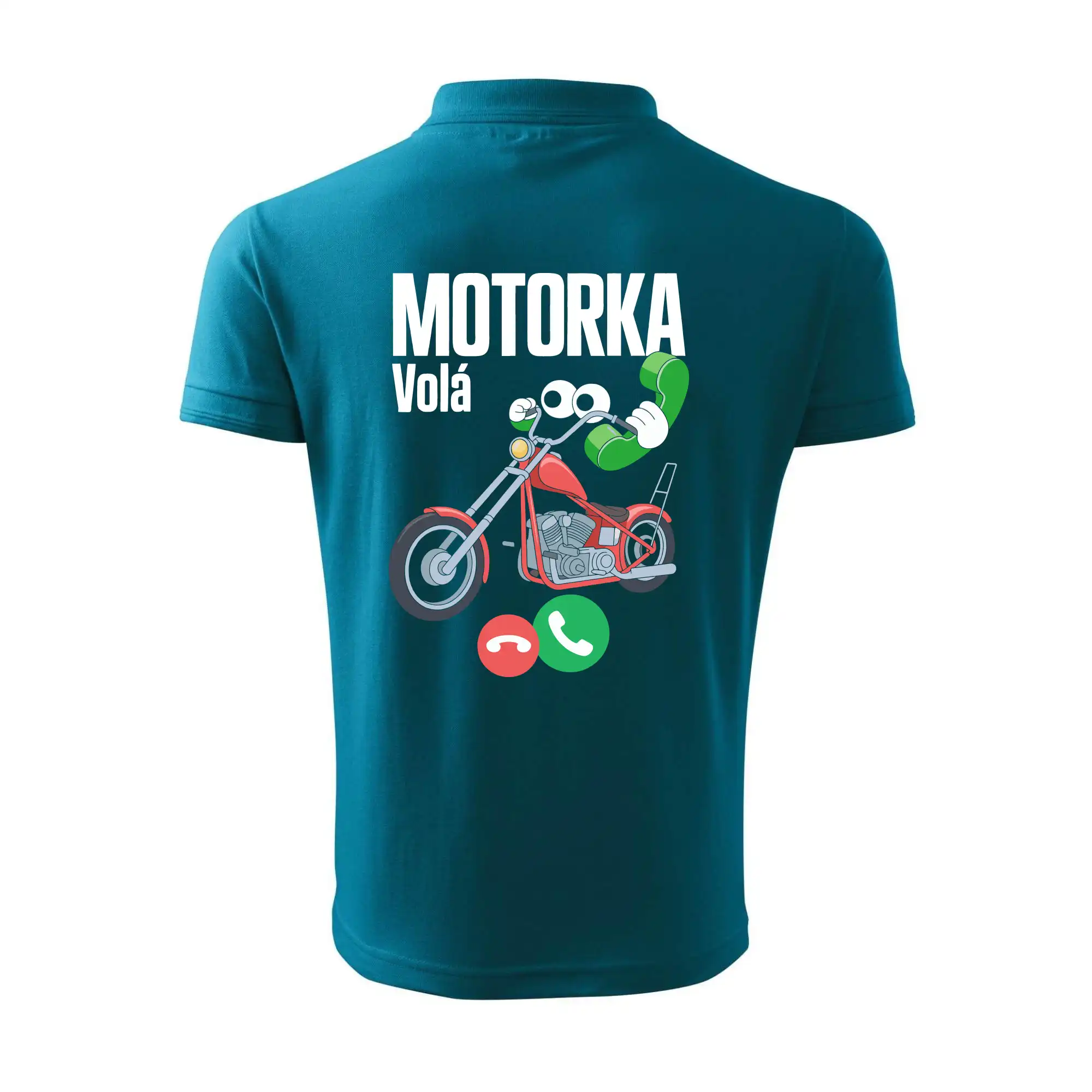 Karikatura motorka chopper volá