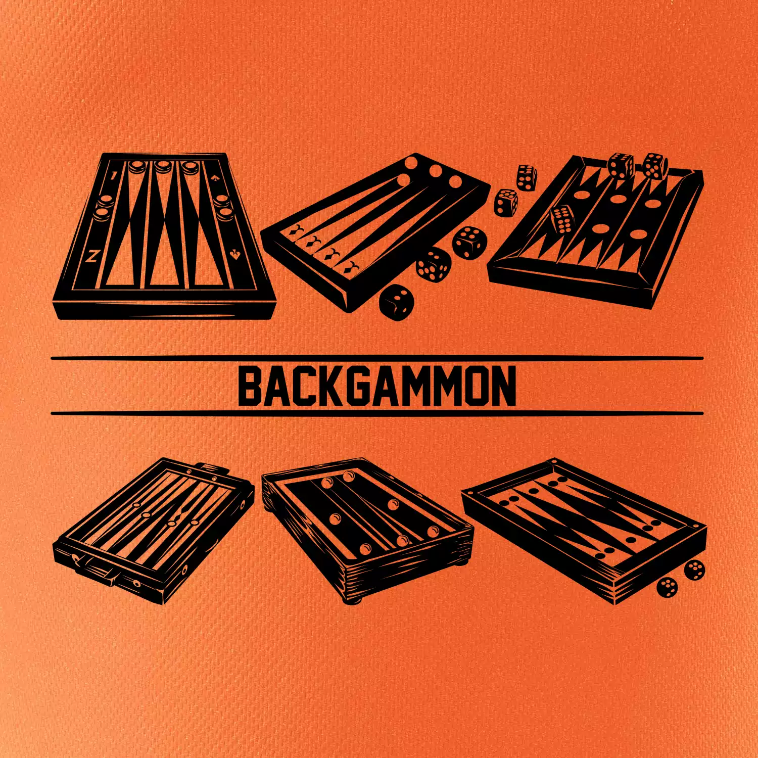 Backgammon černý set