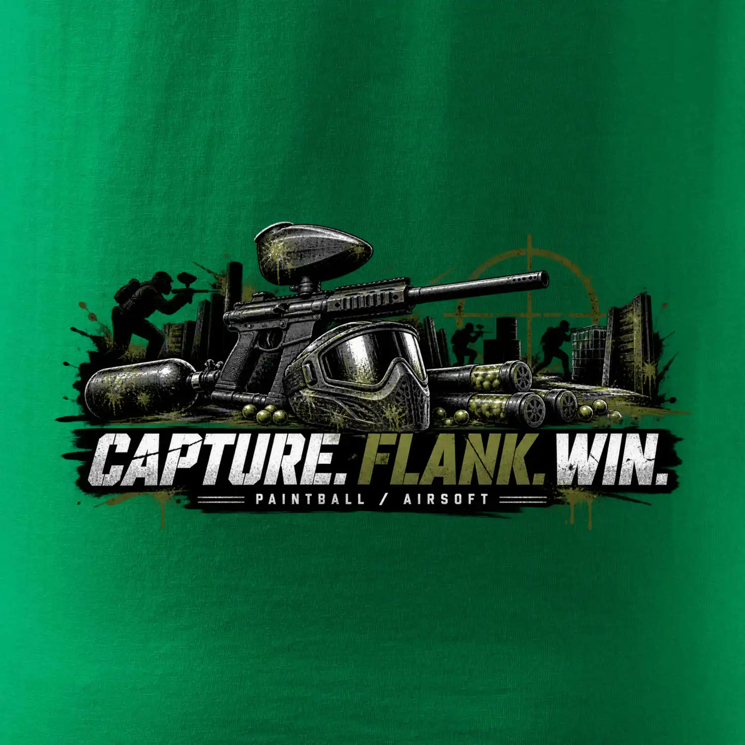 Taktika capture flank win paintball