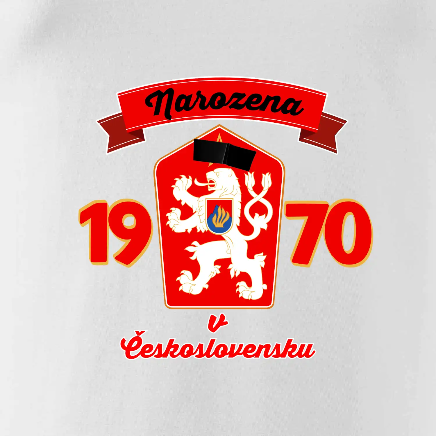 Narozena v Československu - Přelepený znak 1970