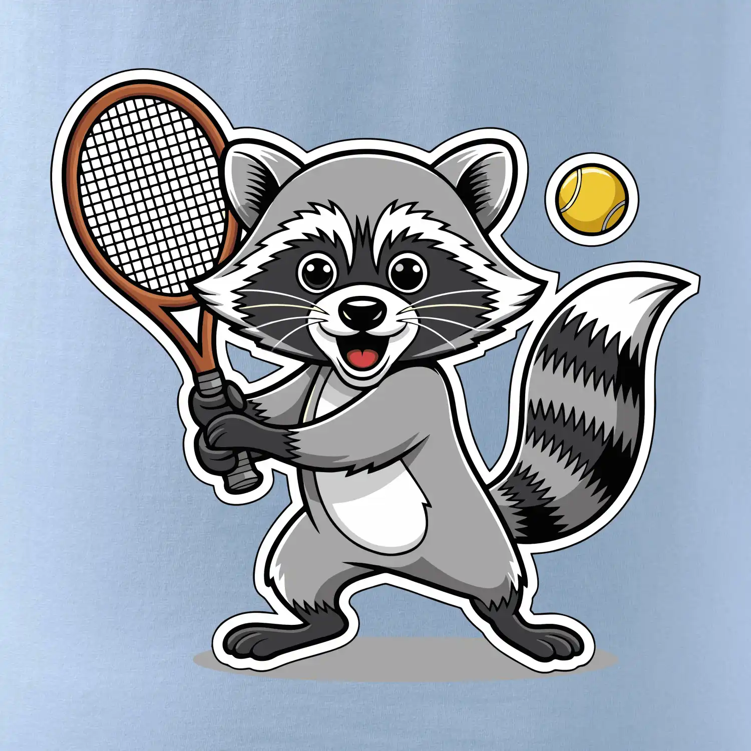 Mýval hraje tenis kreslený