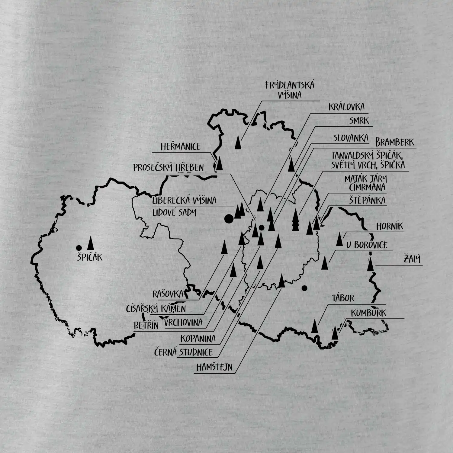 Mapa rozhleden - Liberecký kraj