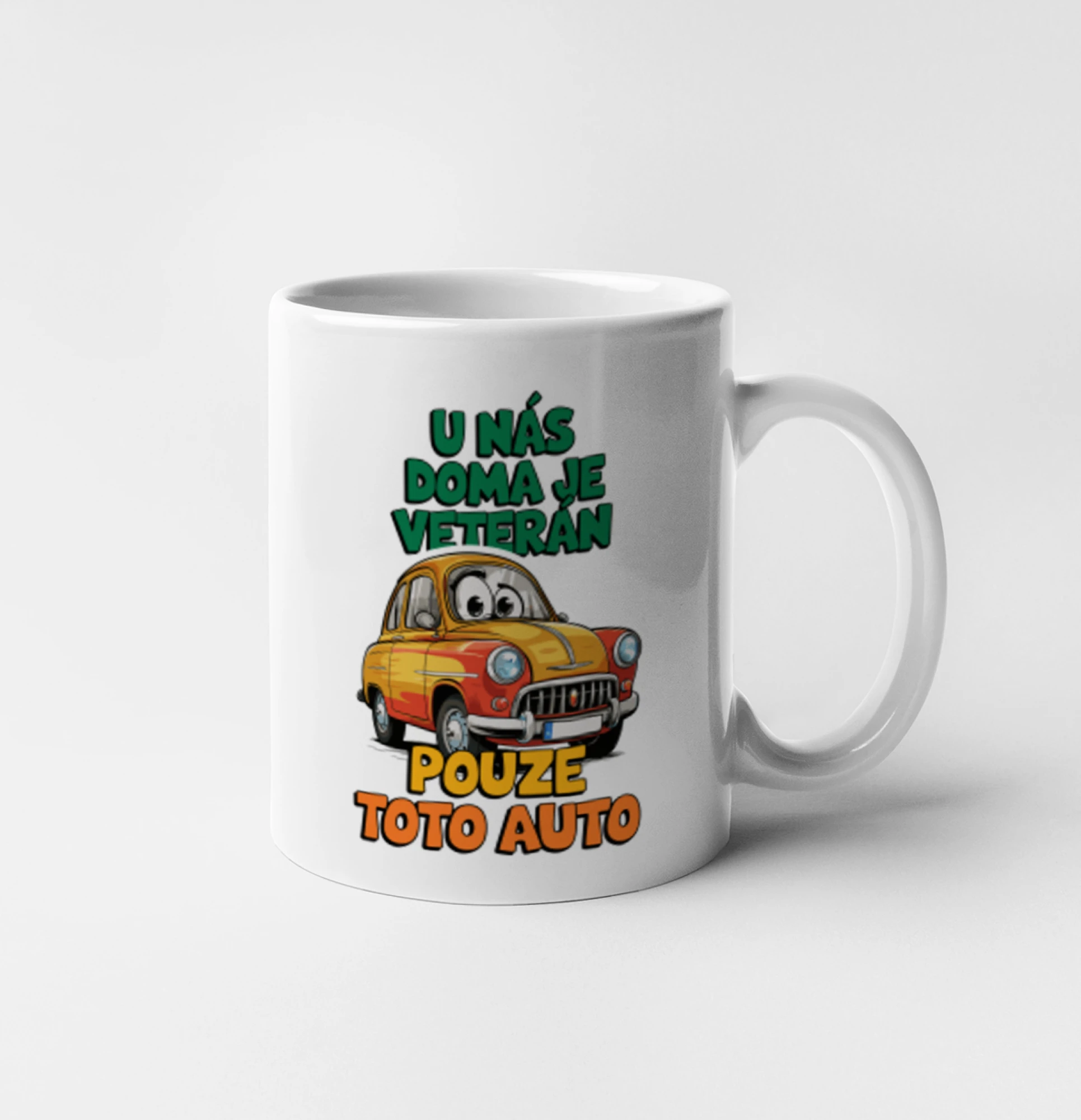U nás doma je veterán pouze toto auto barevný nápis
