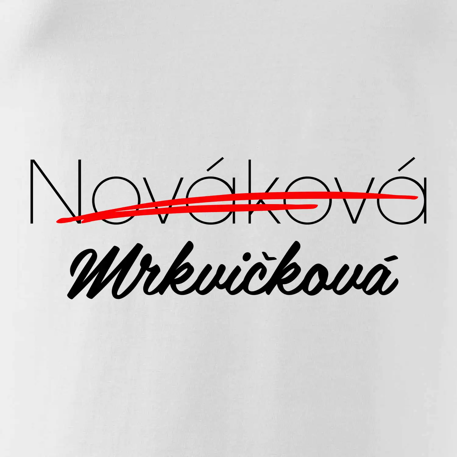 Svatební triko - změna příjmení