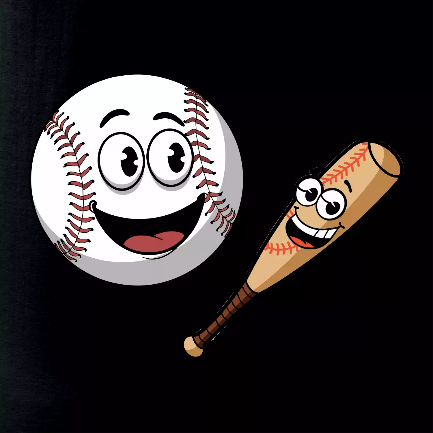 Parové triko - baseballová pálka a míček