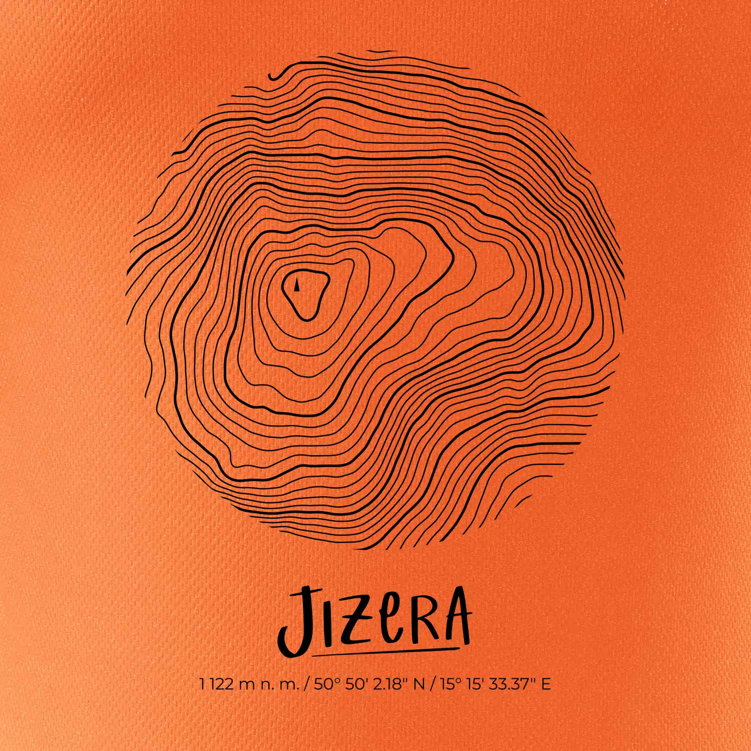 Jizera - vrstevnice v kruhu