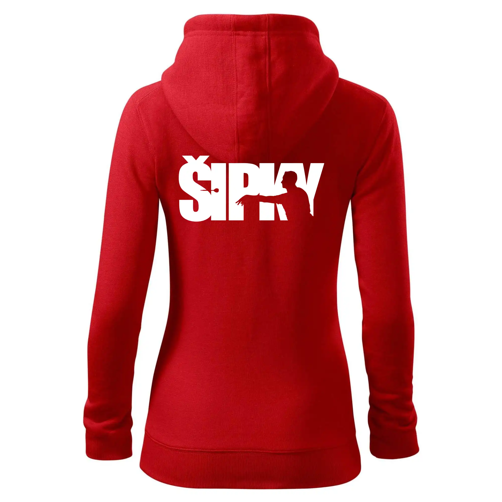 Šipky - nápis se šipkařem