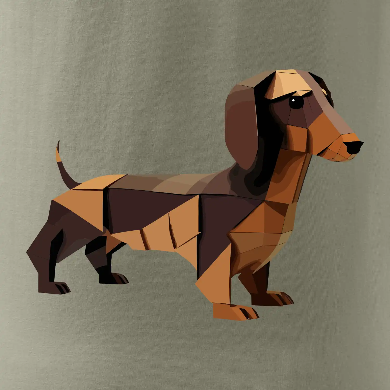 Jezevčík - slepený z papíru