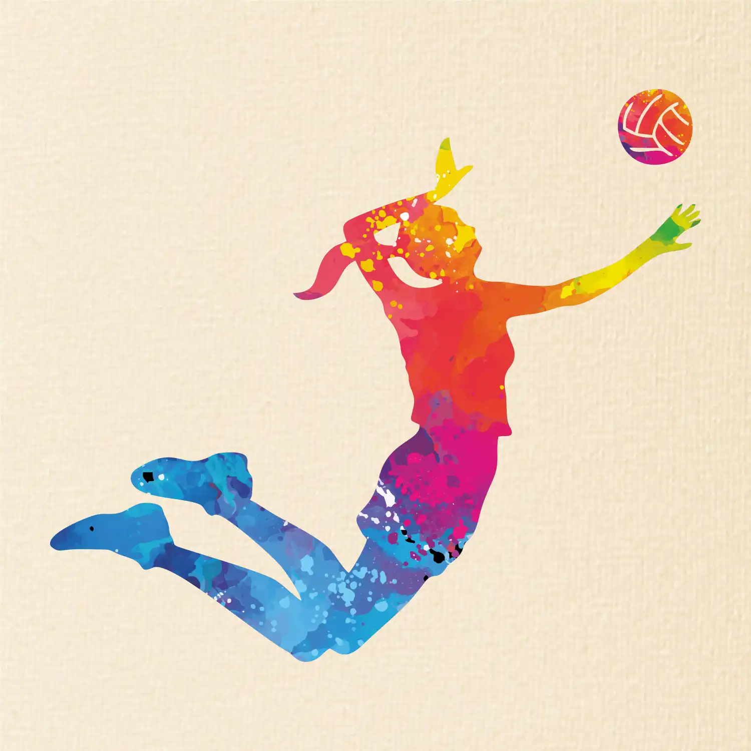 Volejbalistka splash s míčem