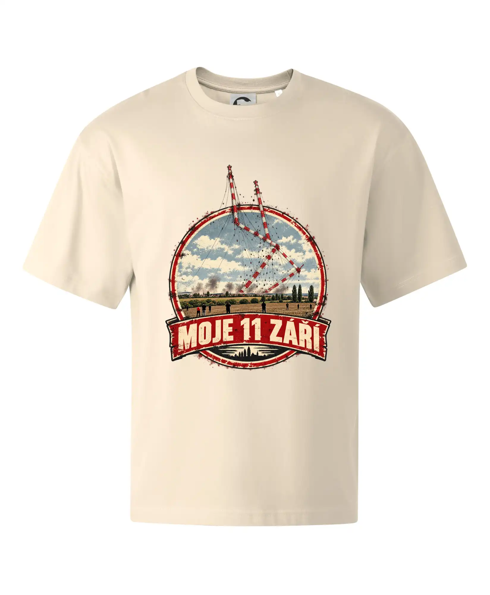 Liblice B bortící se věže moje 11 září retro odznak