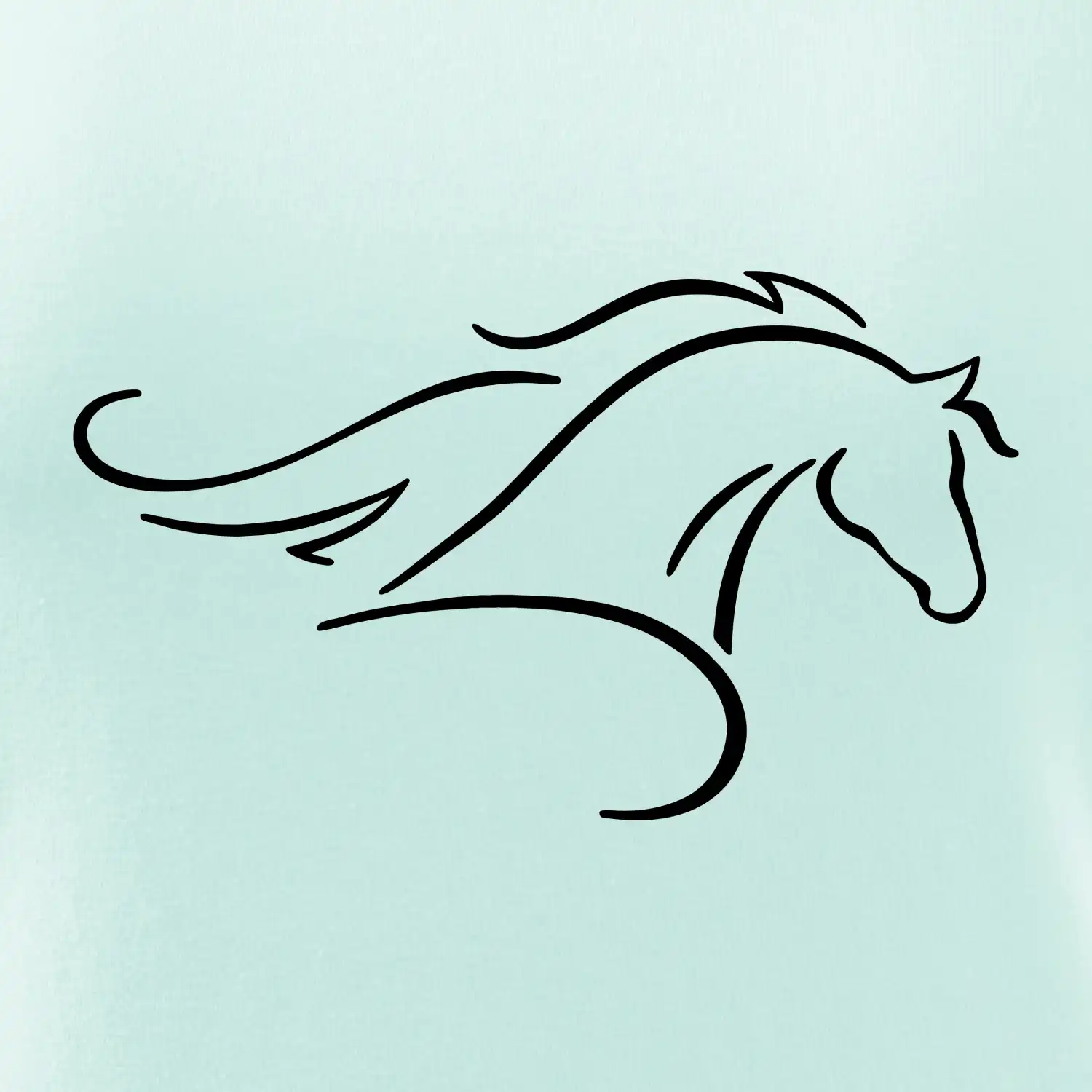 Kůň - bežící silueta hlavy
