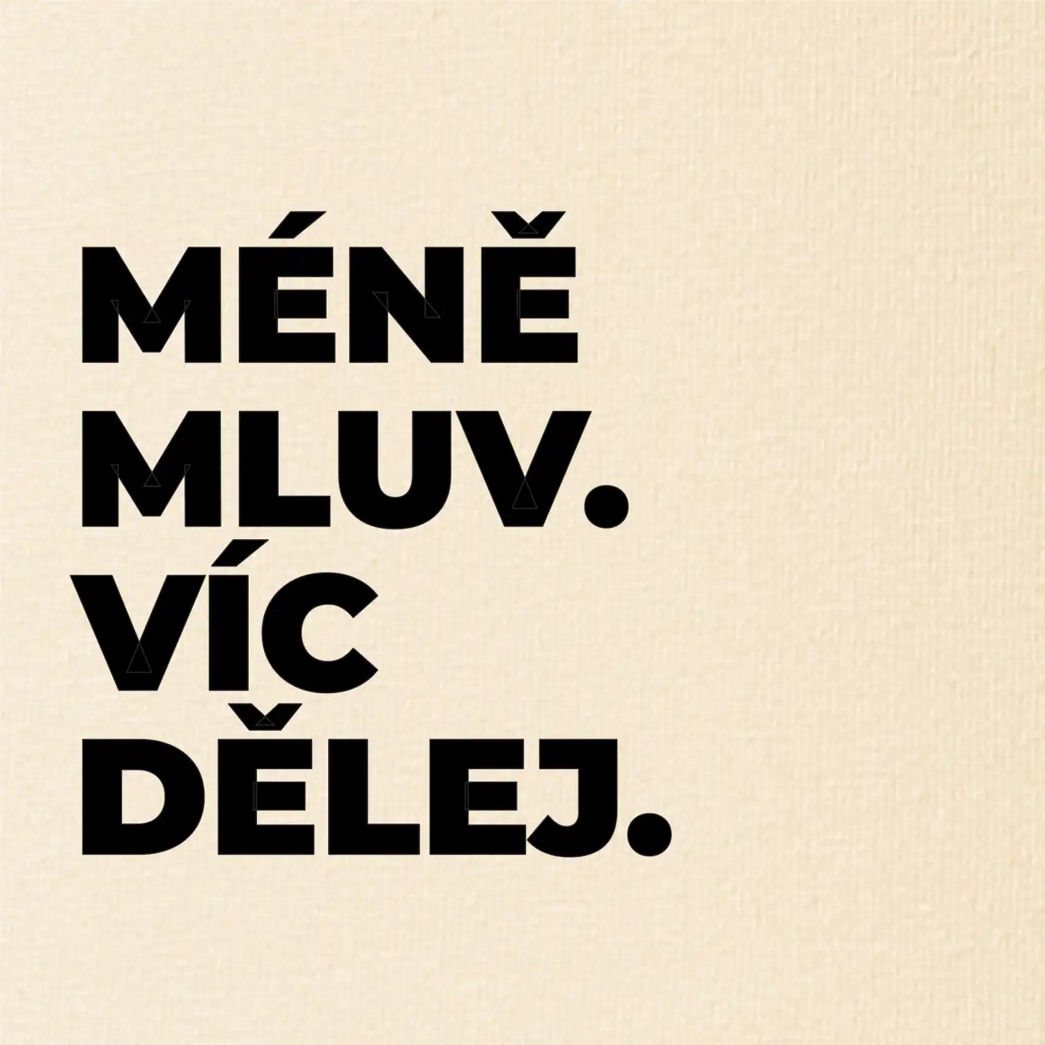 MÉNĚ MLUV. VÍC DĚLEJ.
