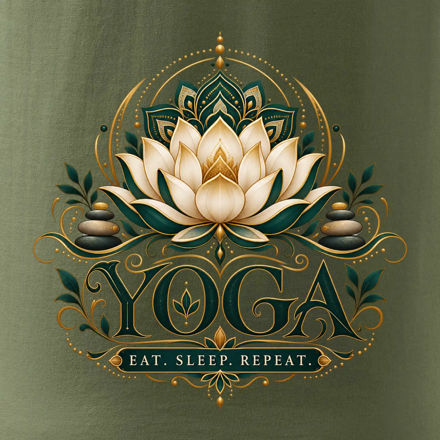 Jógový lotos a mandala eat sleep repeat