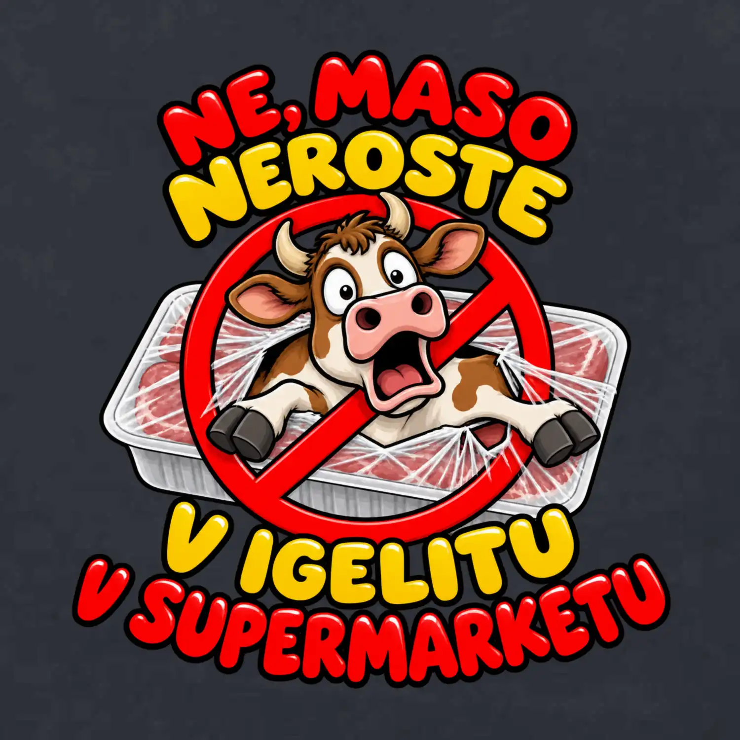 Maso neroste v igelitu v supermarketu